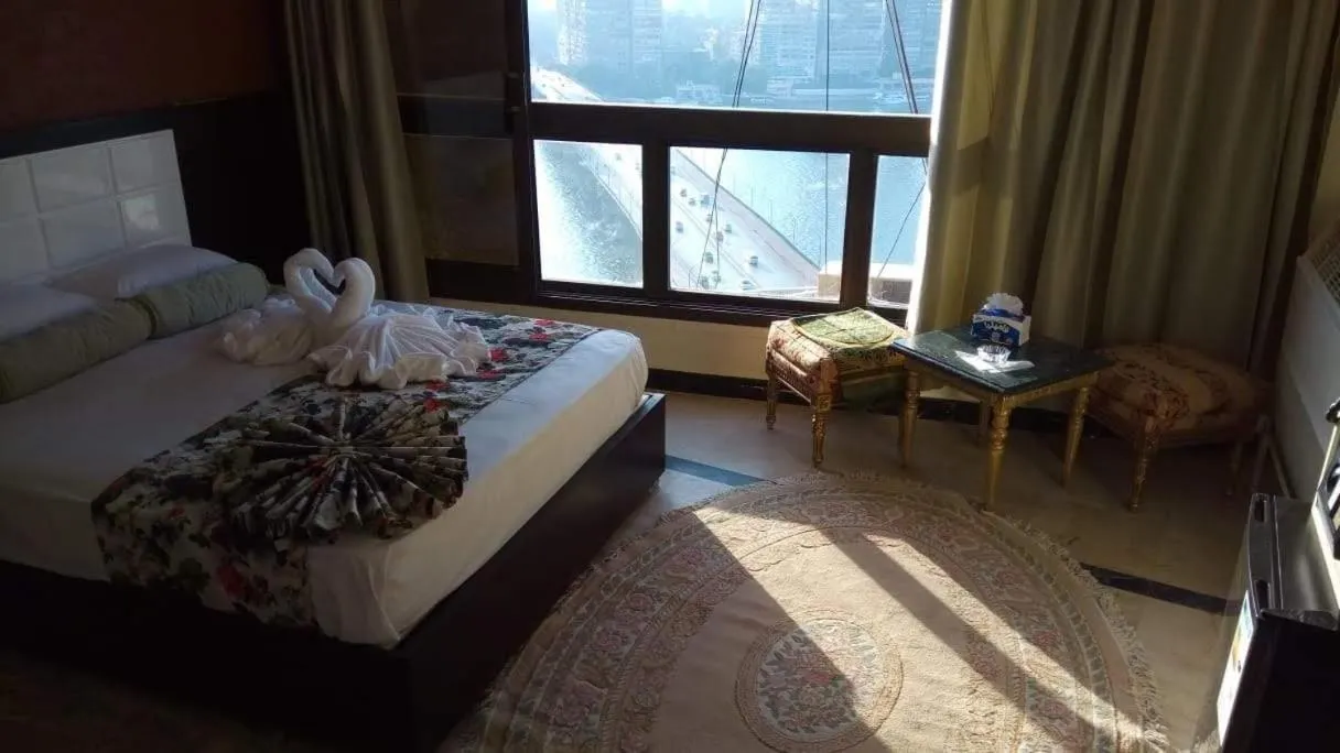 Bed in Nile sky hotel and suites