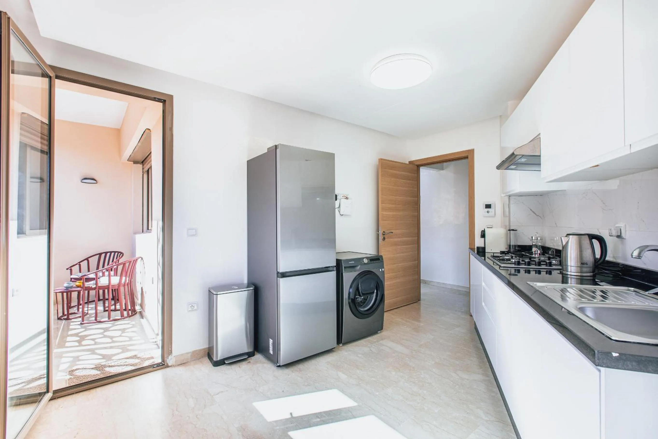 Kitchen or kitchenette in Migdal Gueliz Apart Hôtel