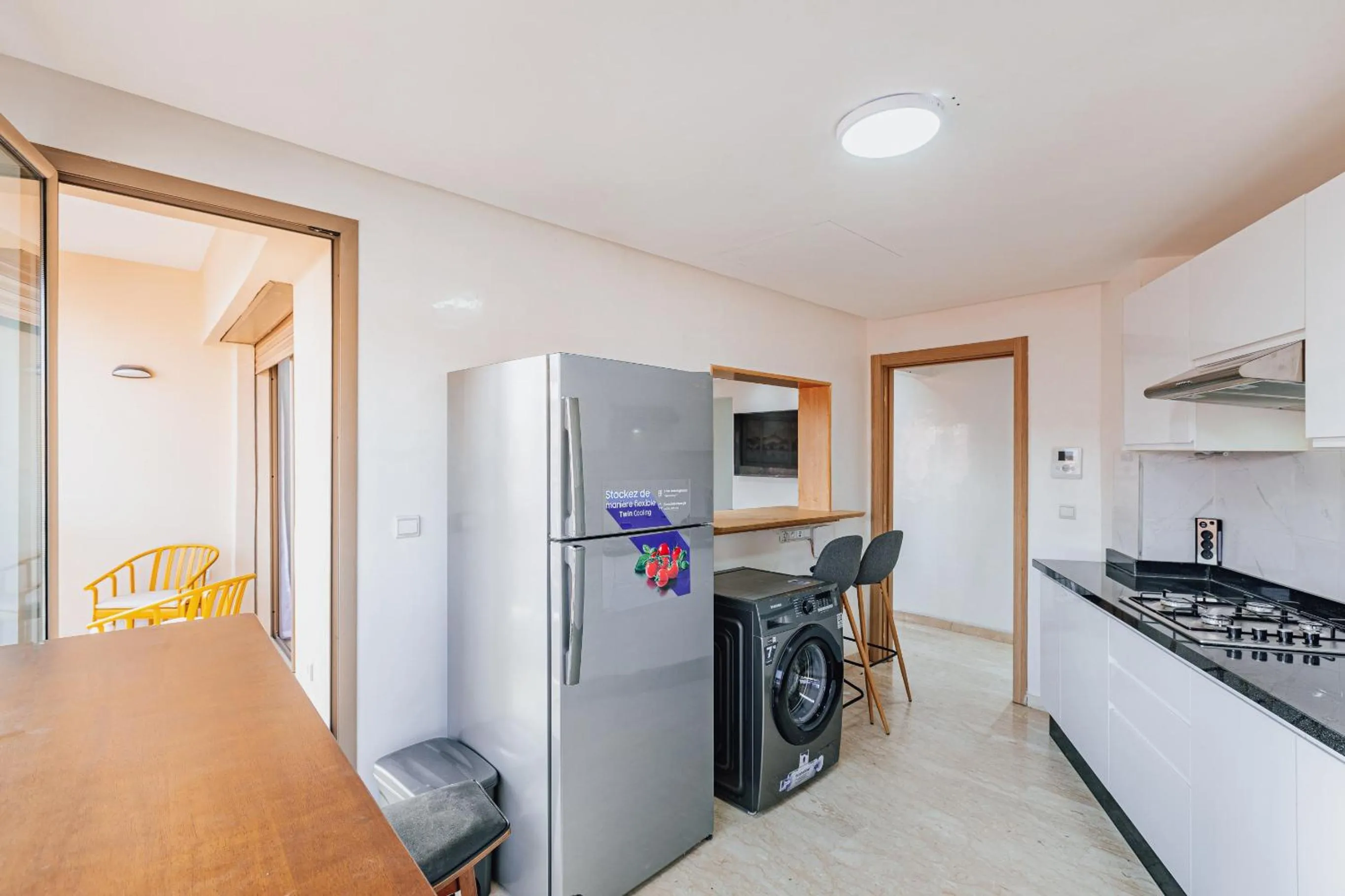 Kitchen or kitchenette in Migdal Gueliz Apart Hôtel