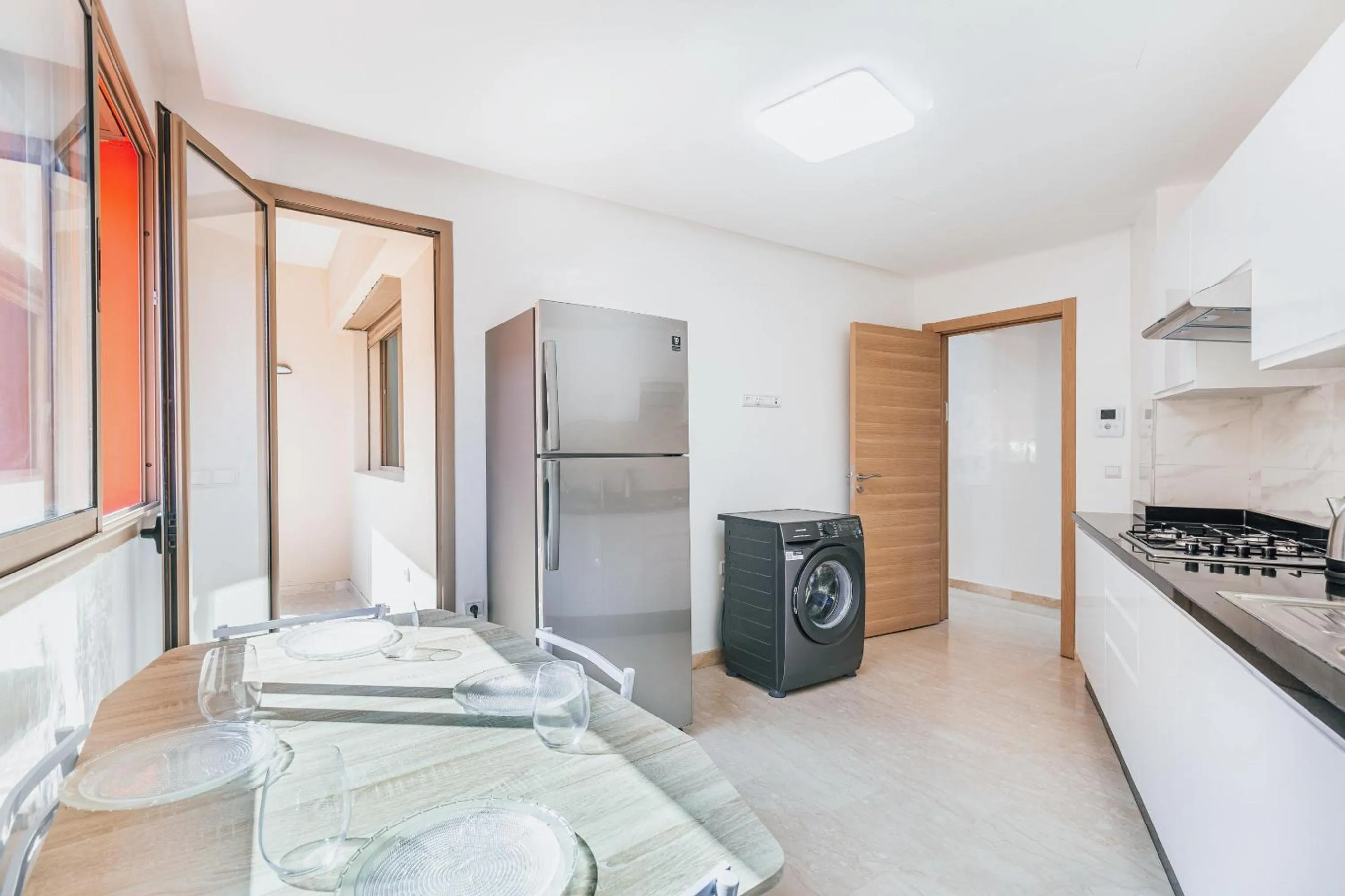 Kitchen or kitchenette in Migdal Gueliz Apart Hôtel