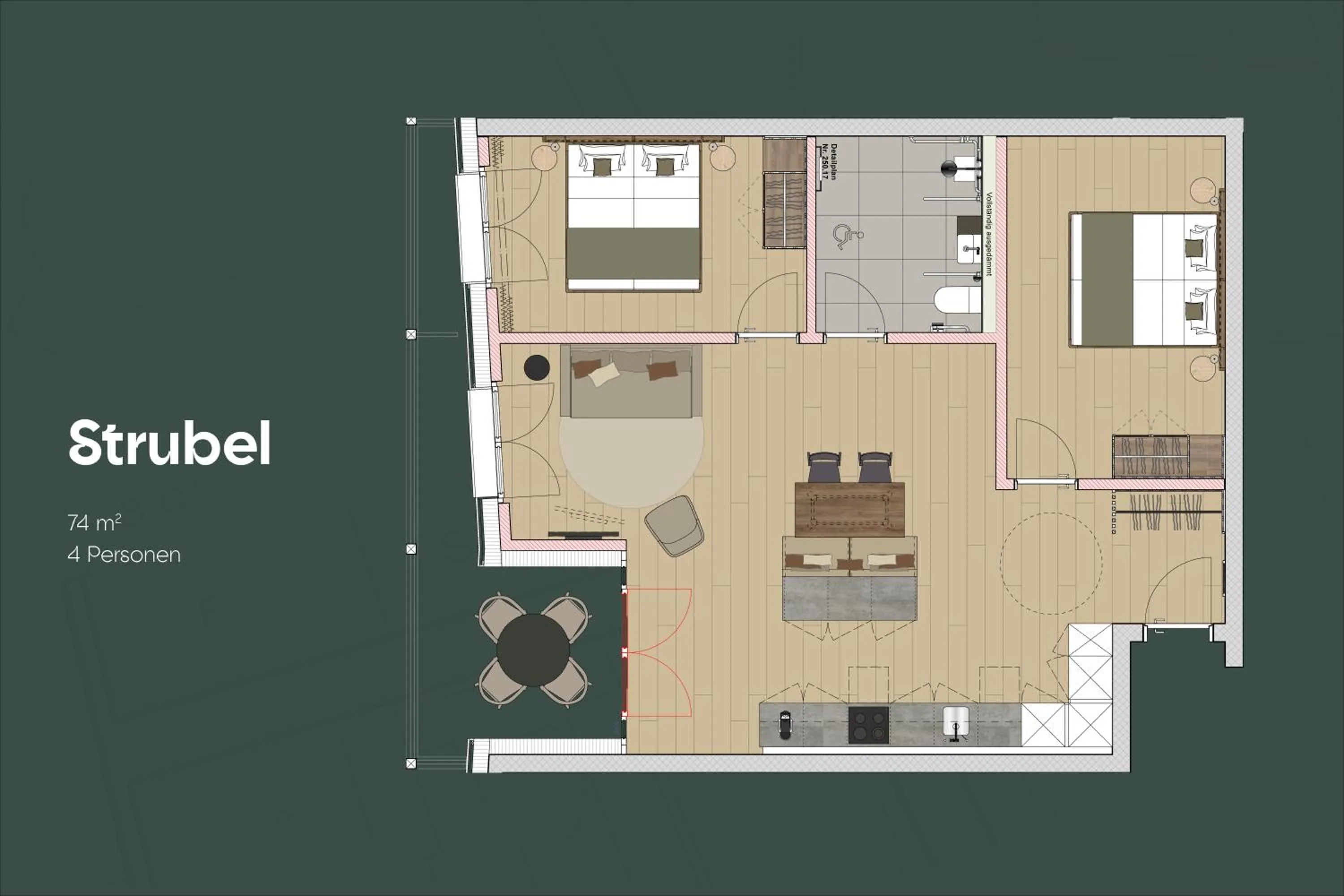 Floor plan in KURVE Apartments & Lounge