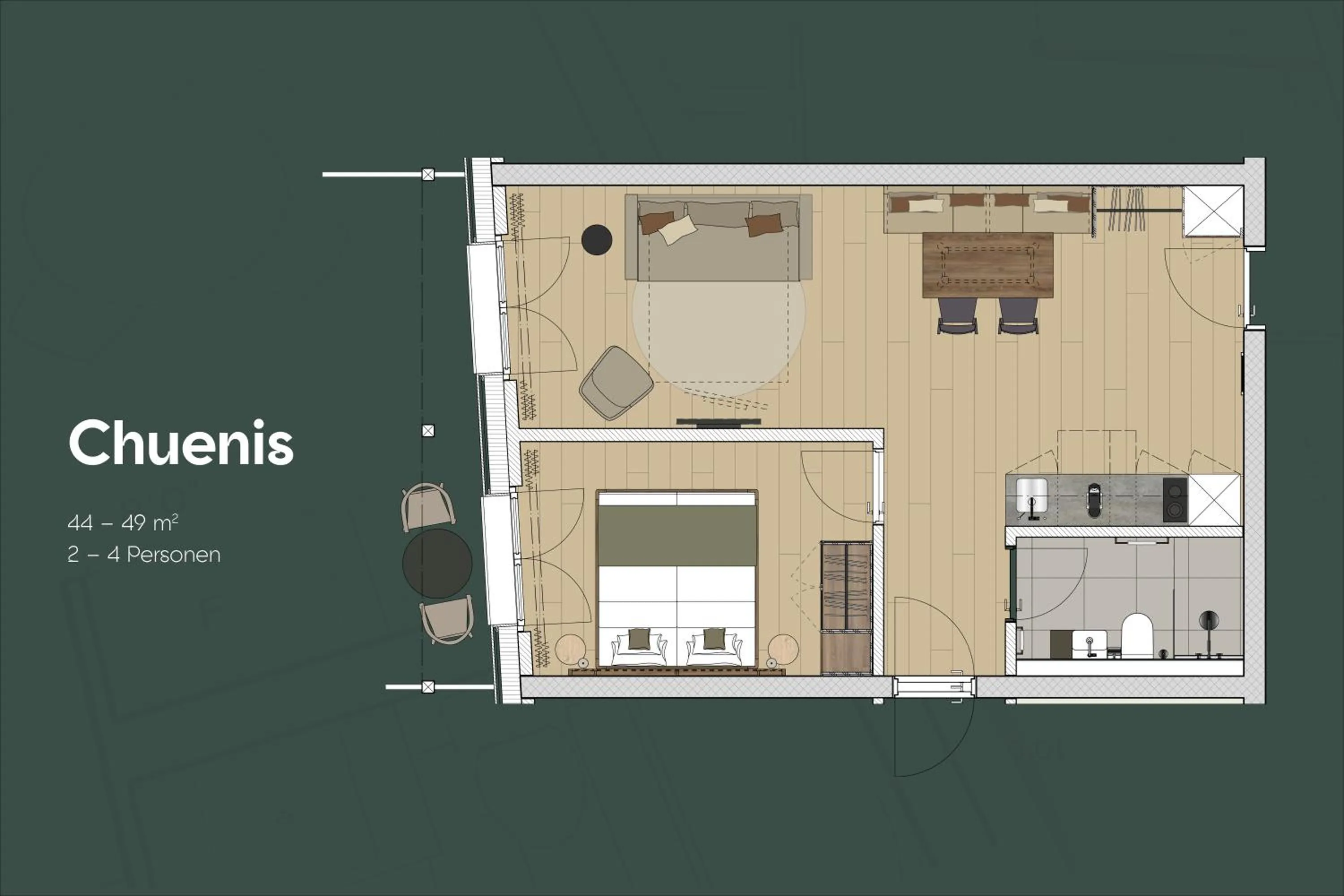 Floor plan in KURVE Apartments & Lounge