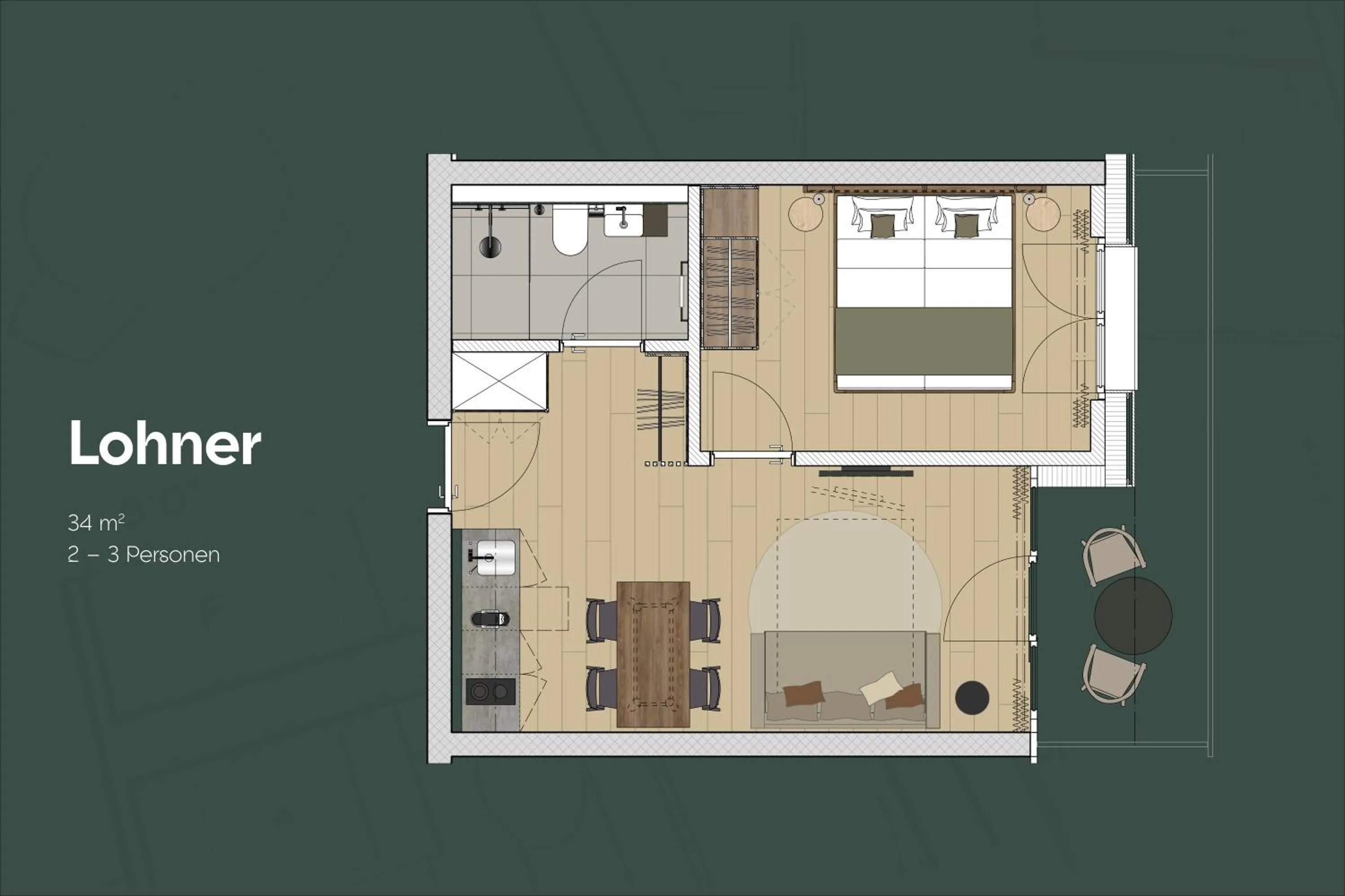 Floor plan in KURVE Apartments & Lounge