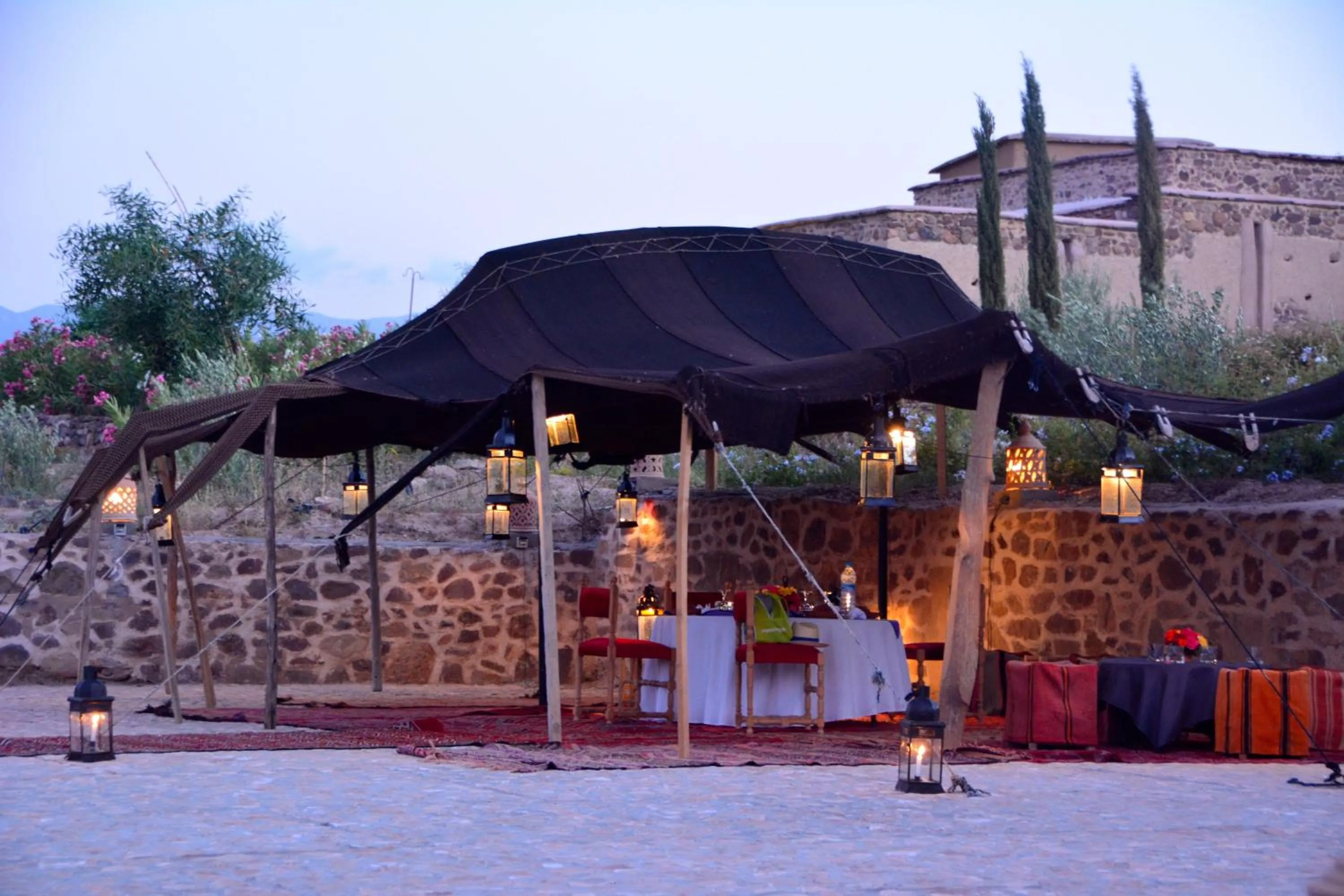 Dining area in Kasbah Beldi