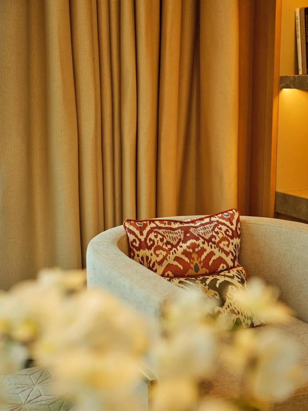 Decorative detail, Bed in Mandarin Oriental Downtown, Dubai