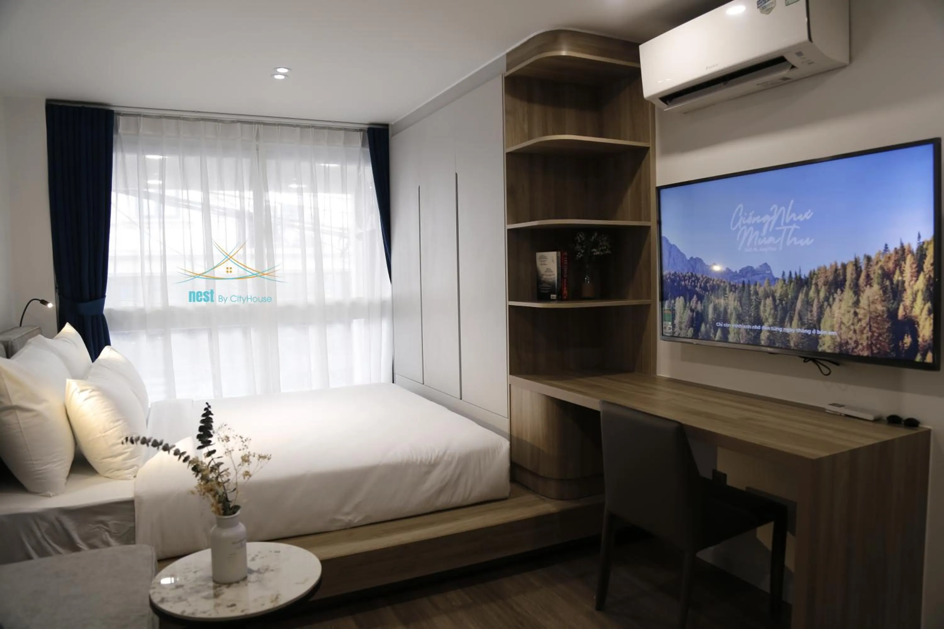 TV and multimedia, Bed in Cityhouse - Nest Minh Khai