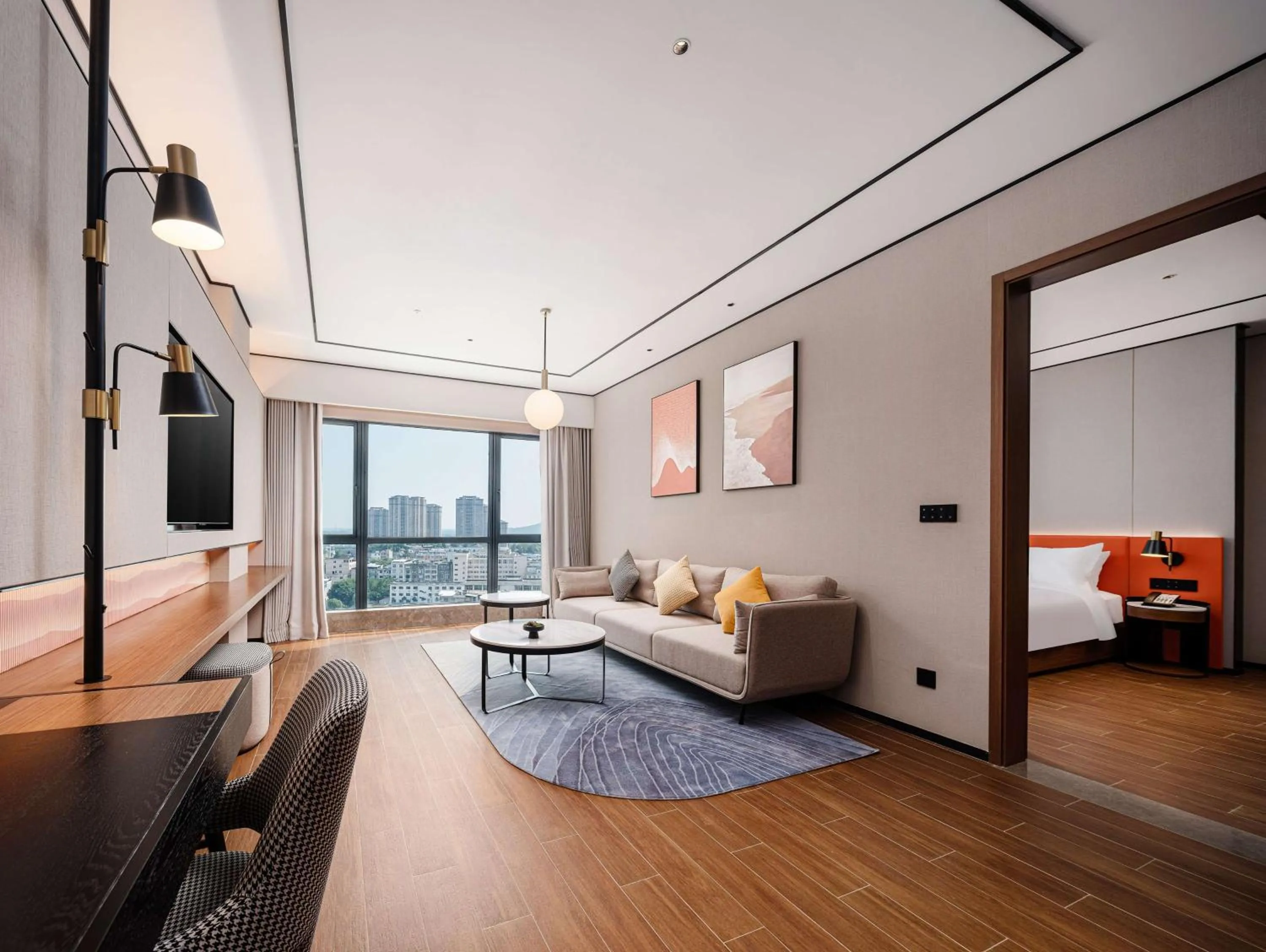 Living room, Bed in Hilton Garden Inn Anqing Susong