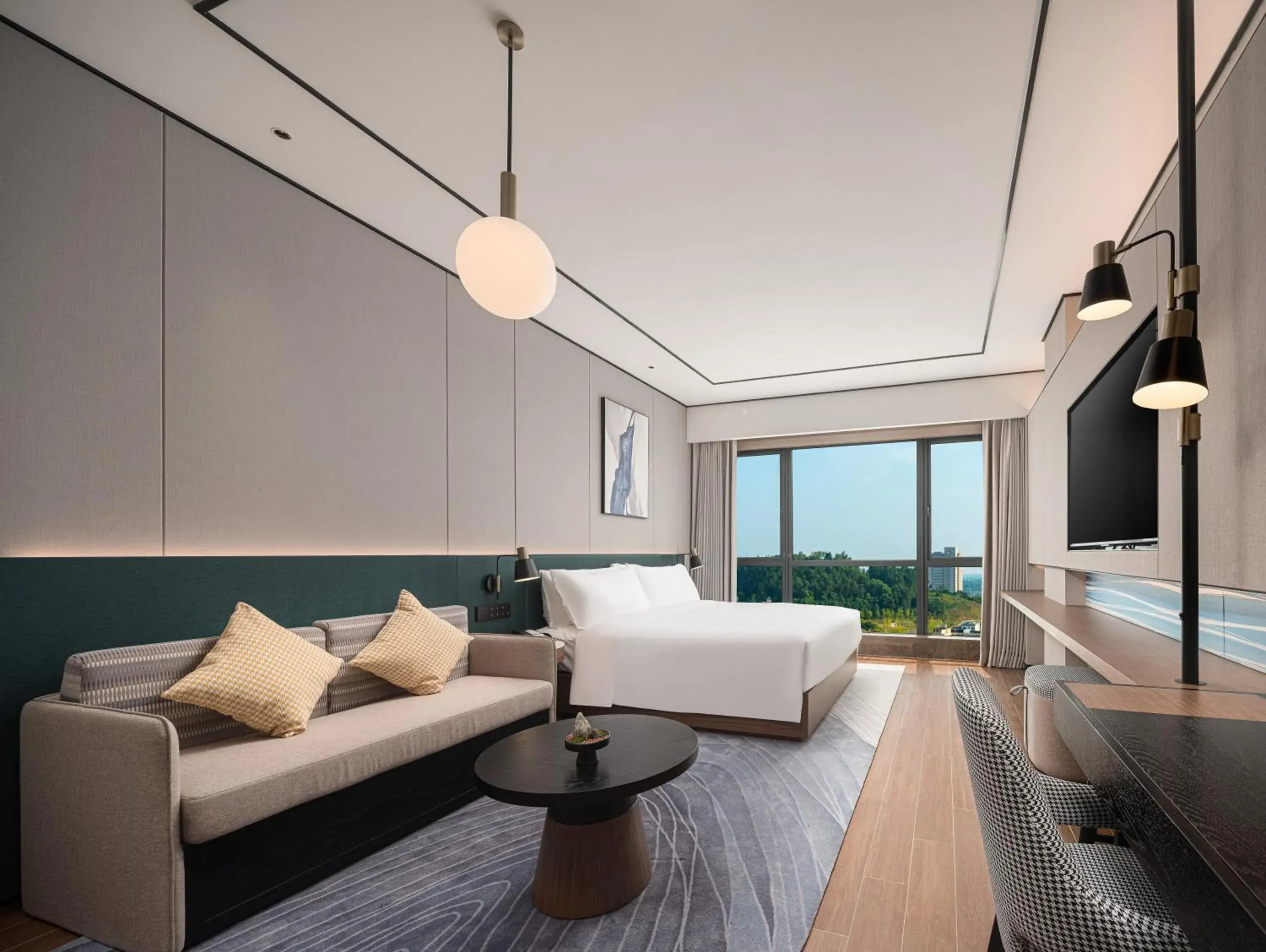 Mountain view, Bed in Hilton Garden Inn Anqing Susong Mountain view, Bed in Hilton Garden Inn Anqing Susong