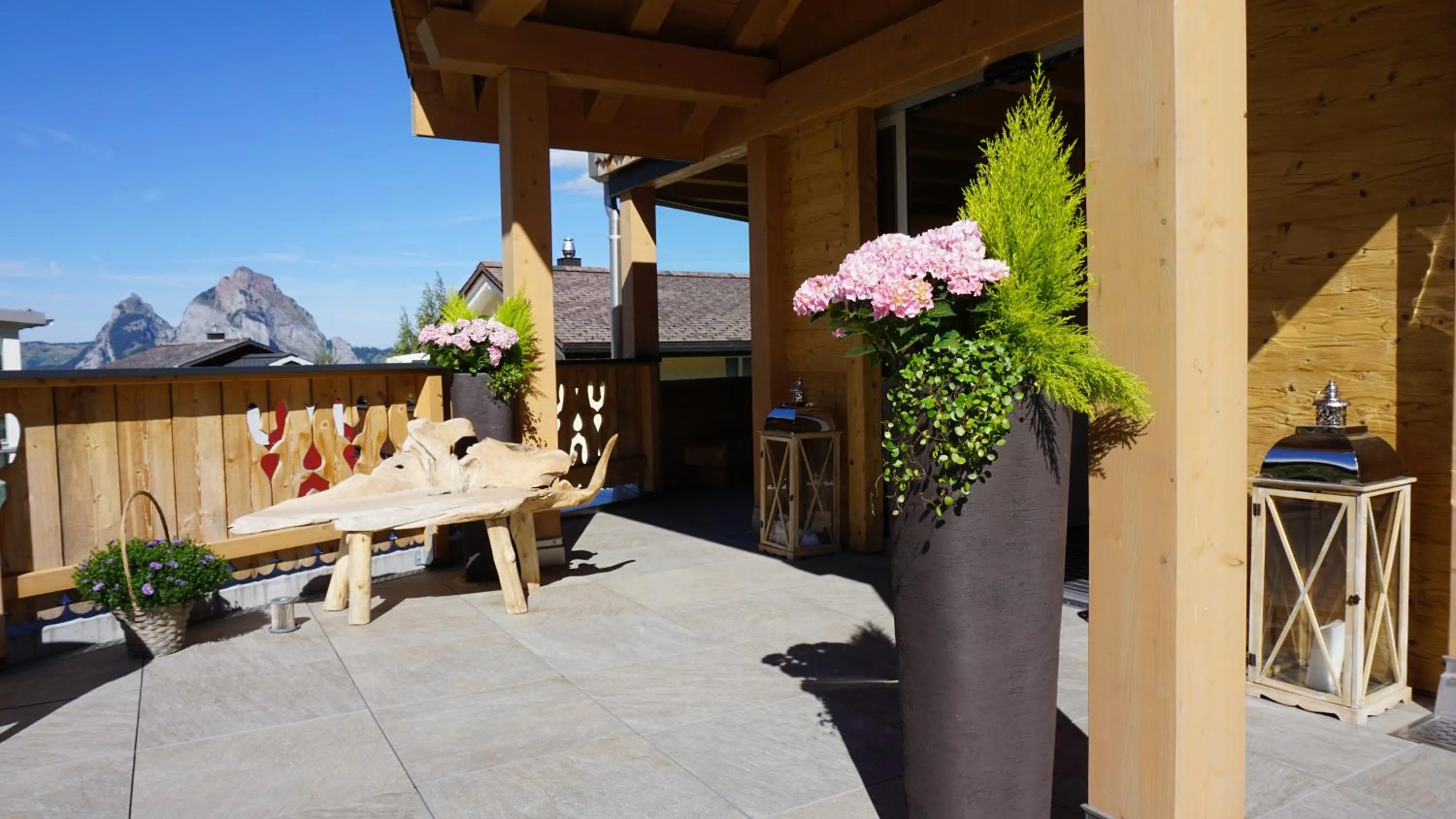 Patio in Caschu Alp Boutique Design Hotel Stoos - adults only