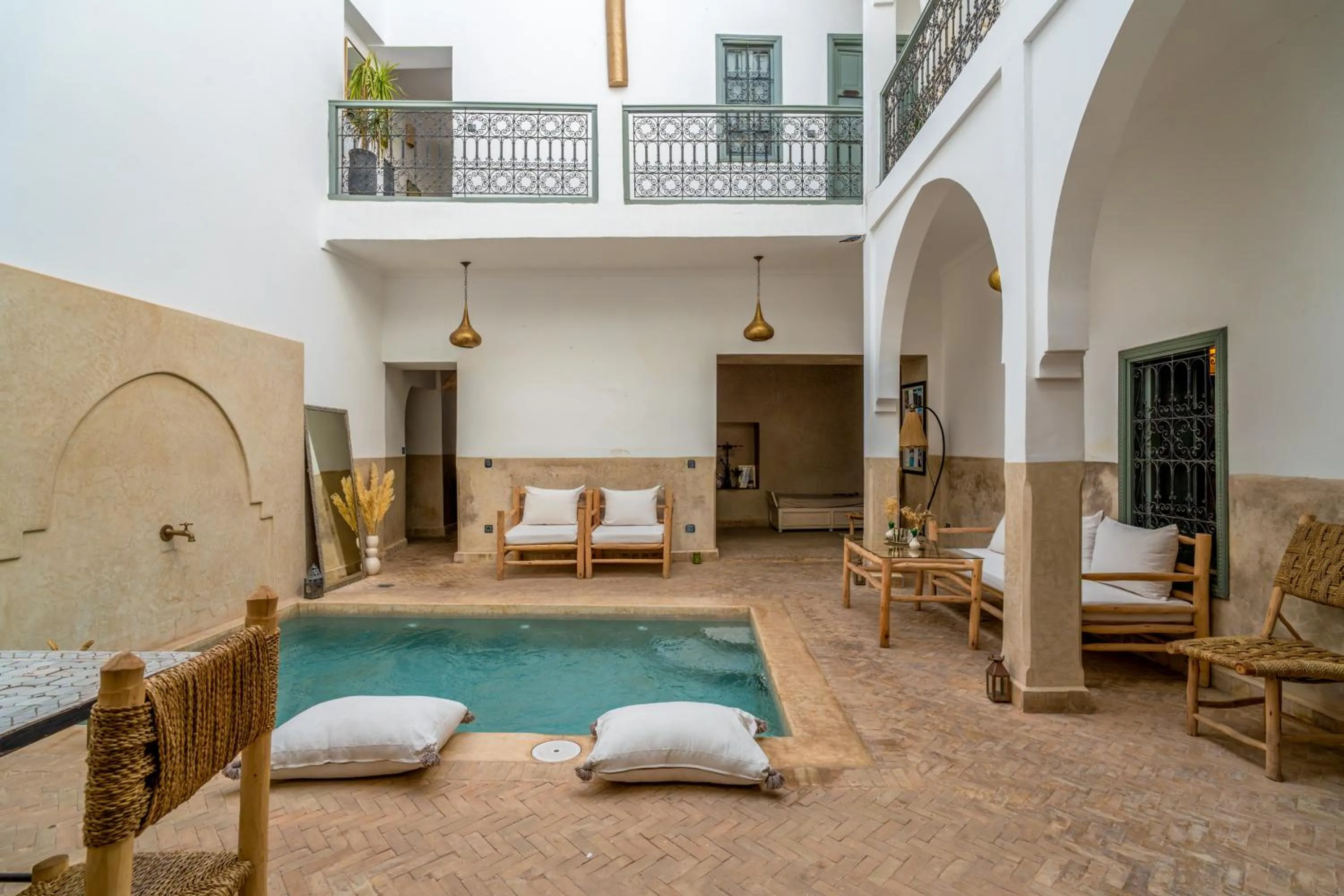 Patio, Bed in Riad Nafora