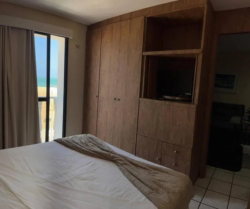 Bedroom, Bed in Flat Mobiliado na Beira Mar