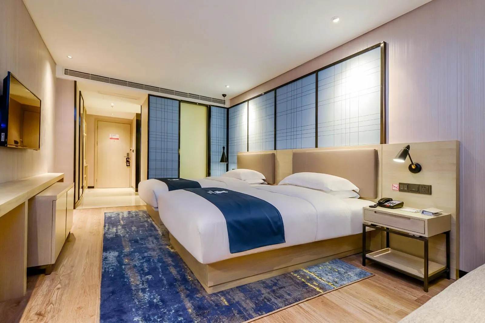 Bed in Echarm Hotel Chongqing Dadukou Commercial Center Xinshancun Metro Station Branch