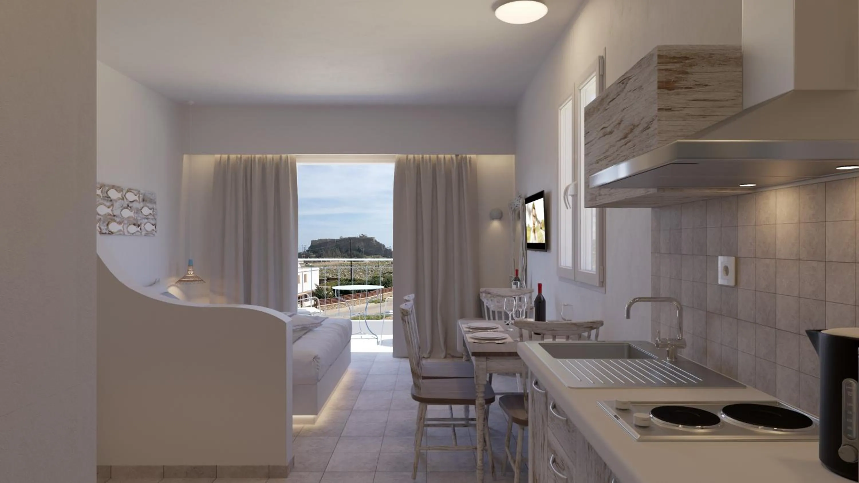 Photo of the whole room in 'Lindian Myth' Sea View Studios