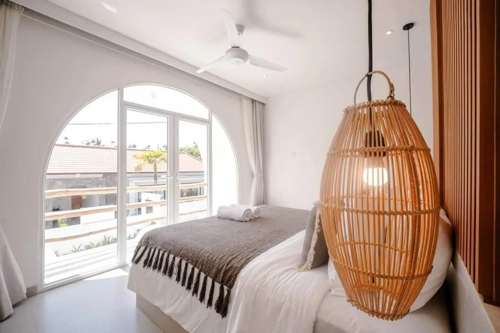 Bed in Las Casas Canggu Minimalist Studio with Pool