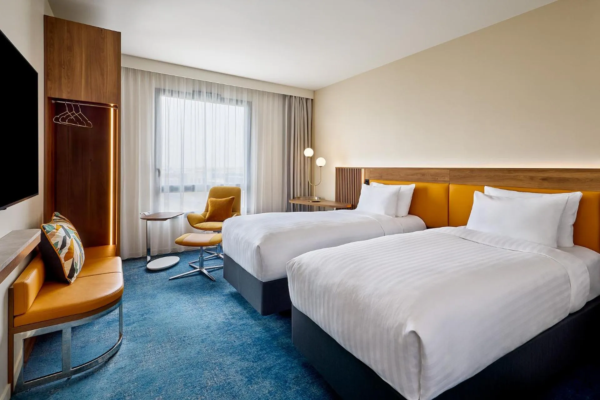 Bed in Courtyard by Marriott Lyon Eurexpo Stadium