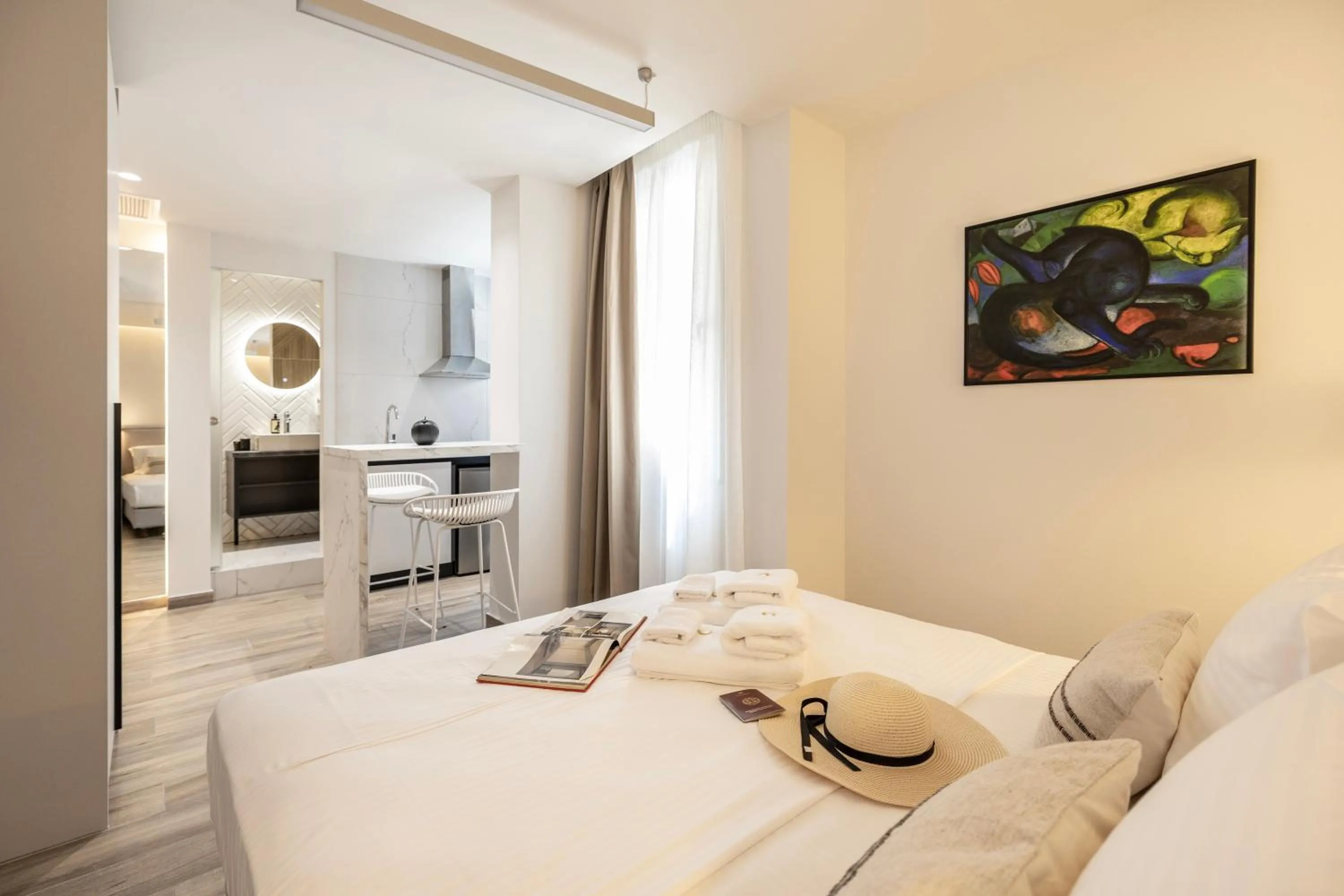 Bed in DOMIOS Suites Athens