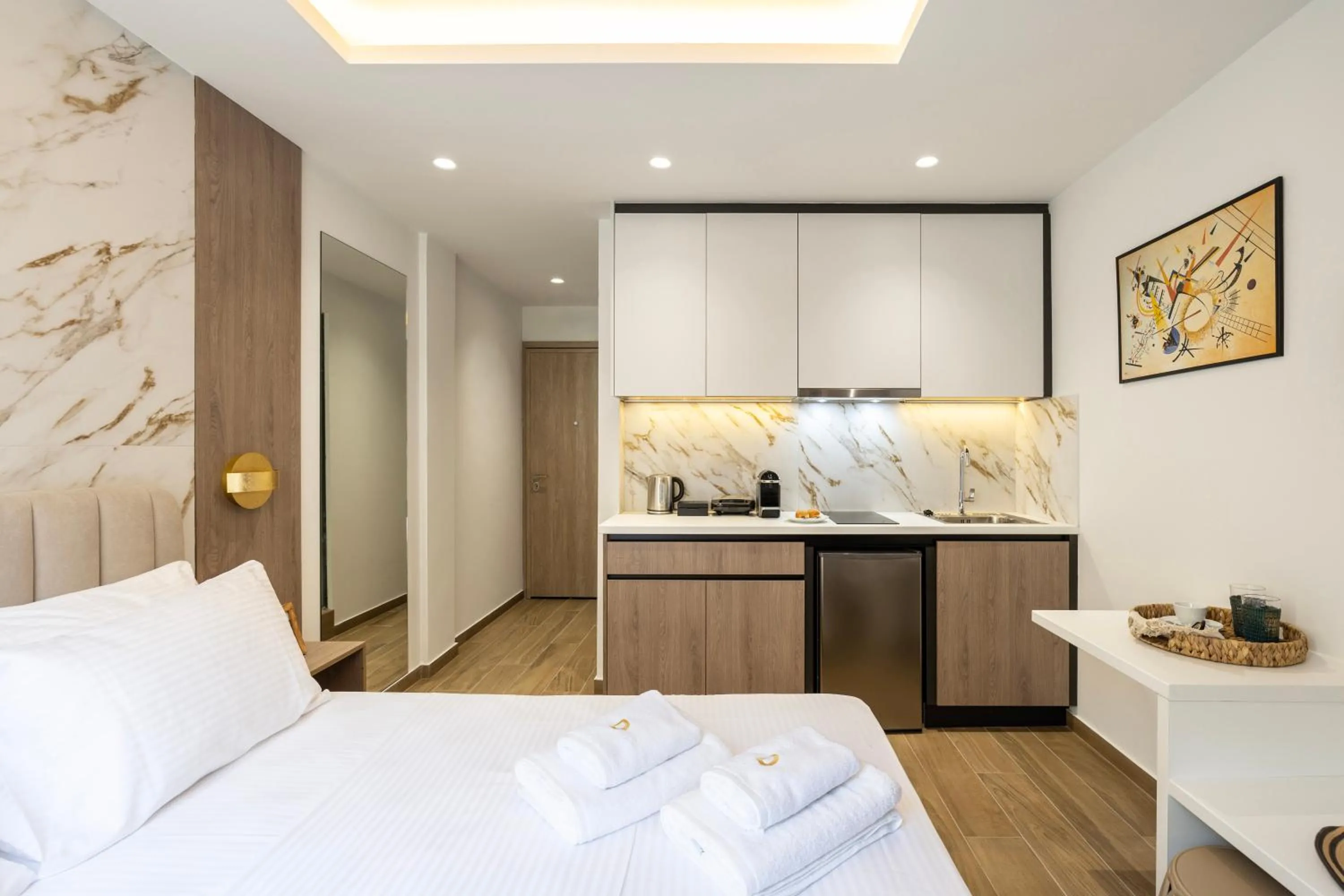 Bed in DOMIOS Suites Athens