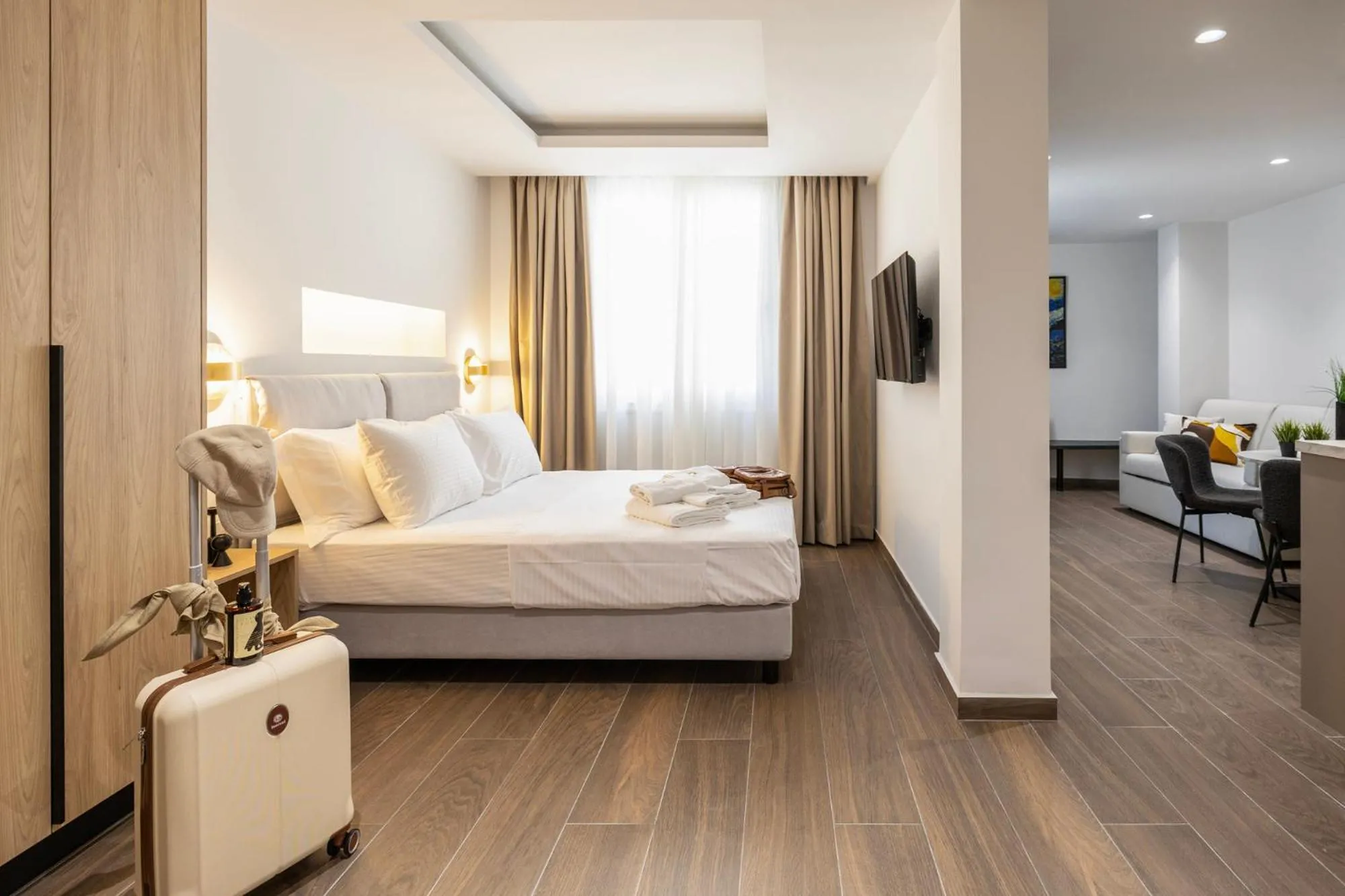 Bed in DOMIOS Suites Athens
