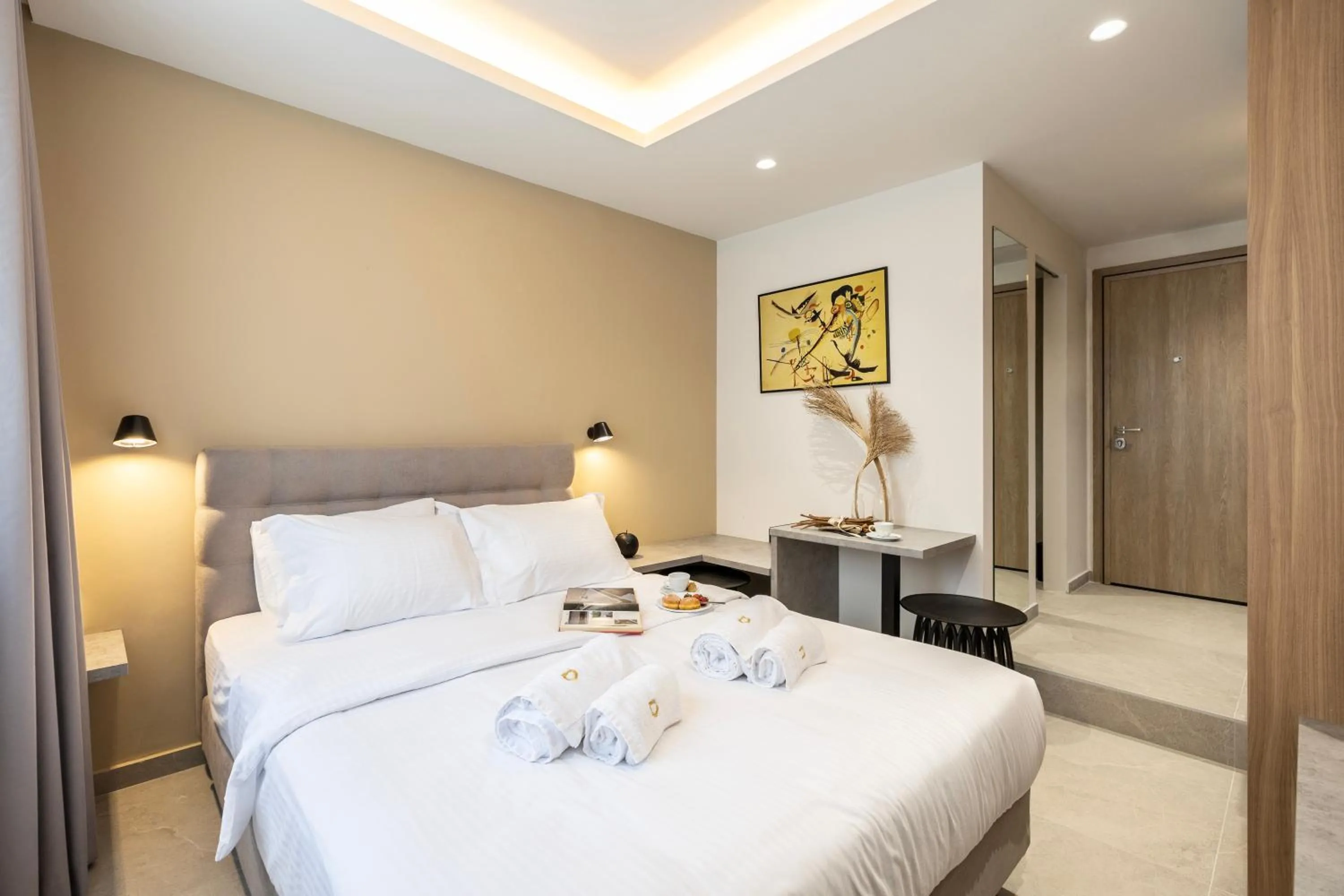 Bed in DOMIOS Suites Athens