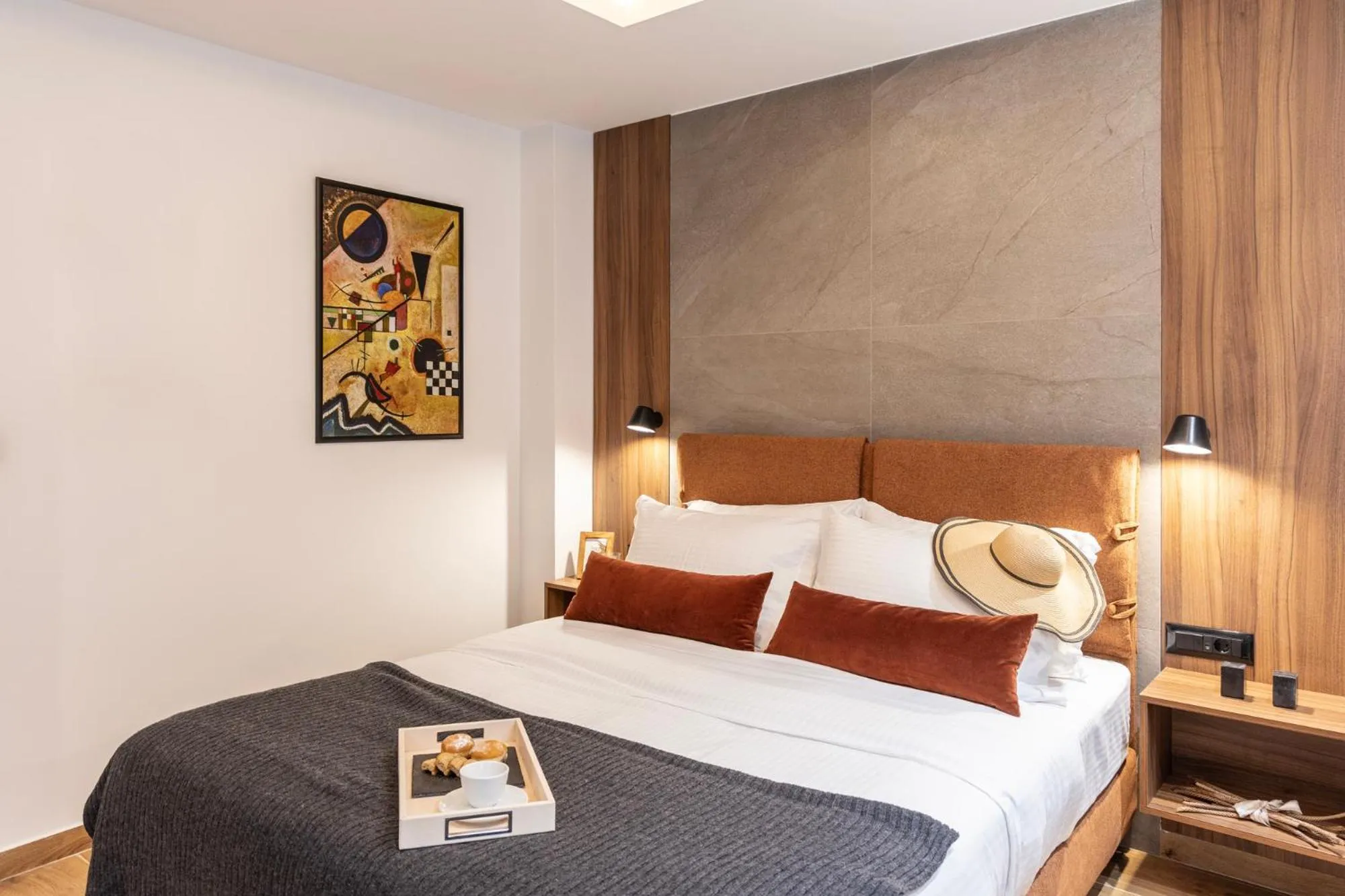 Bed in DOMIOS Suites Athens