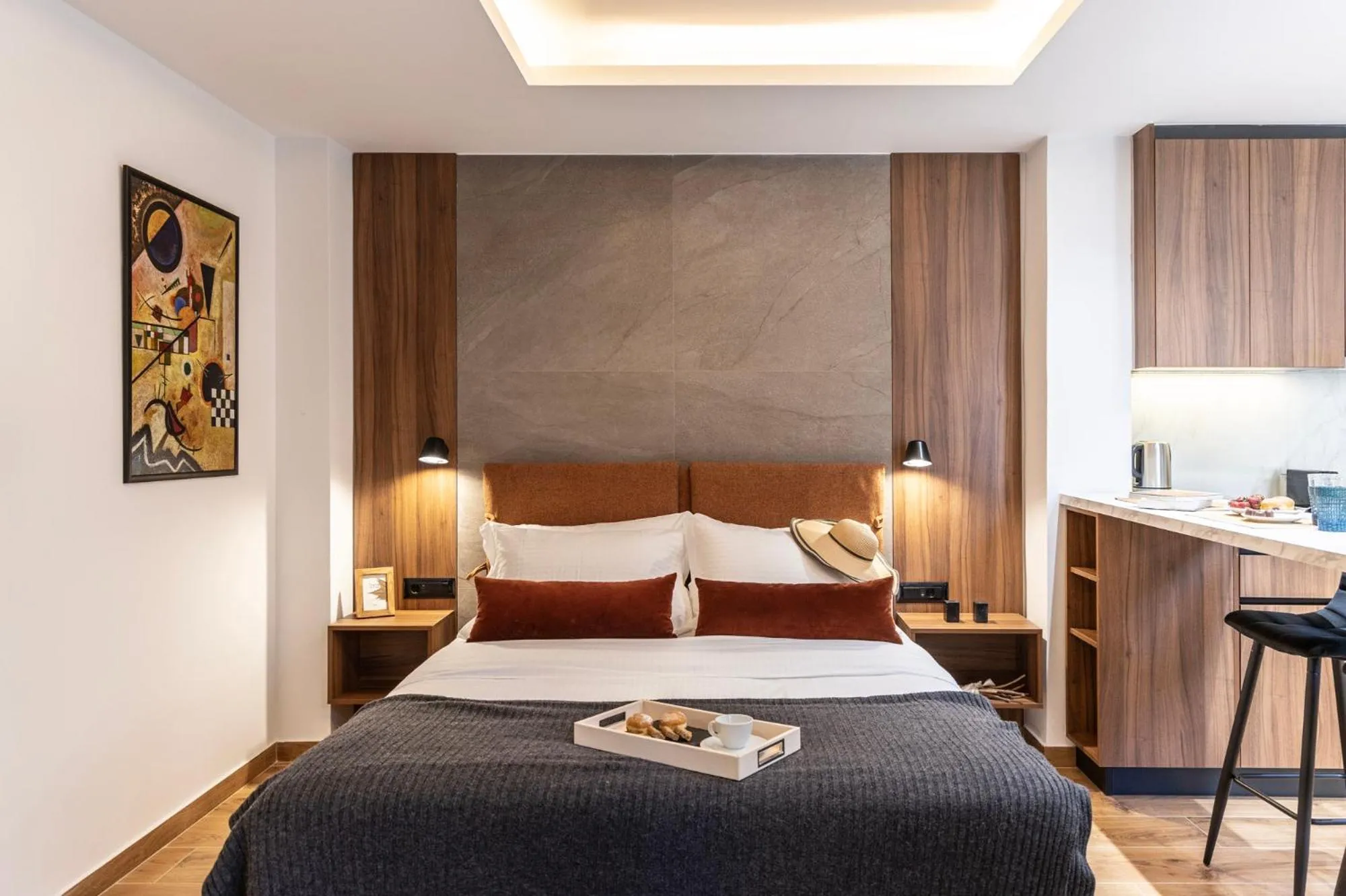 Bed in DOMIOS Suites Athens