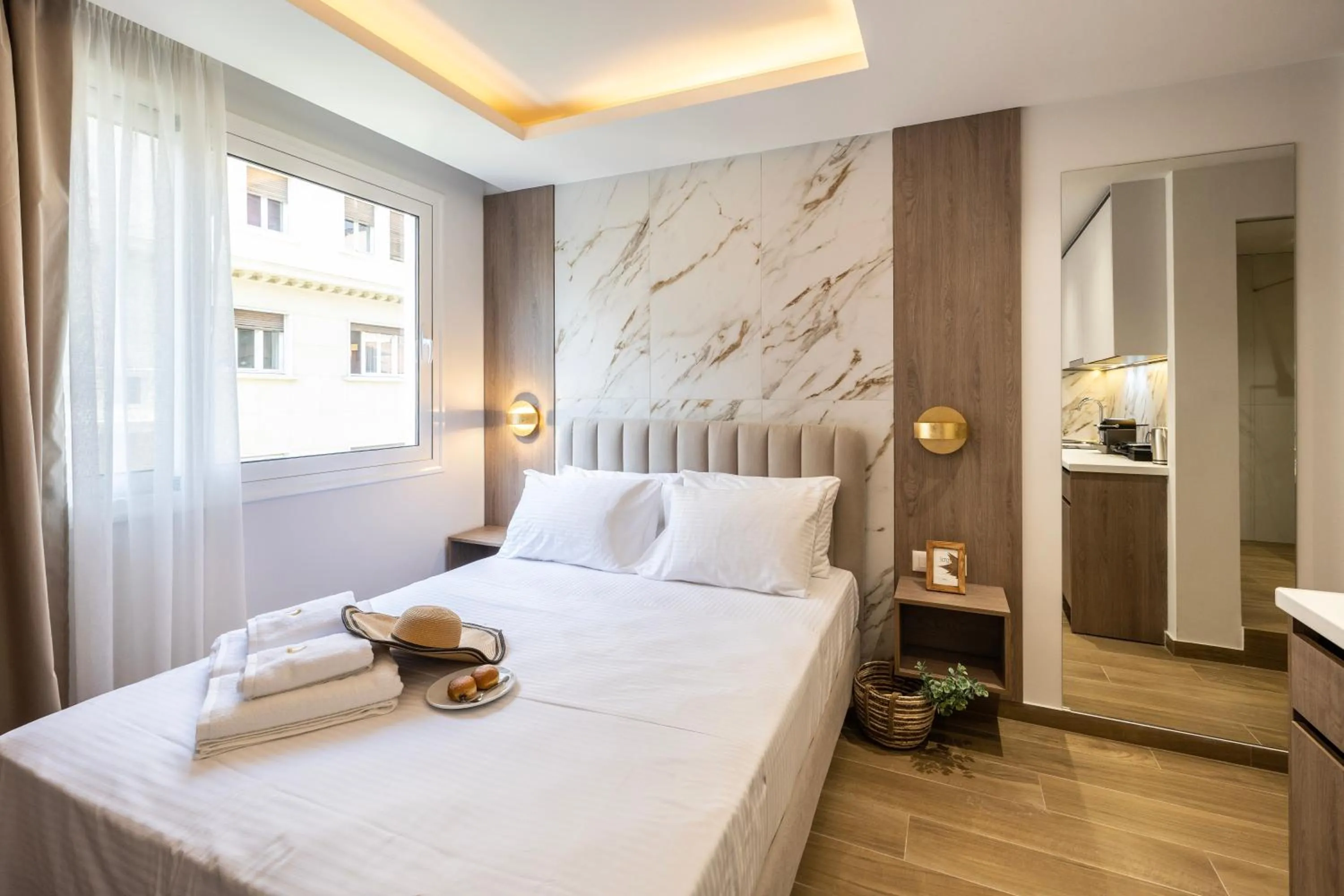 Bed in DOMIOS Suites Athens