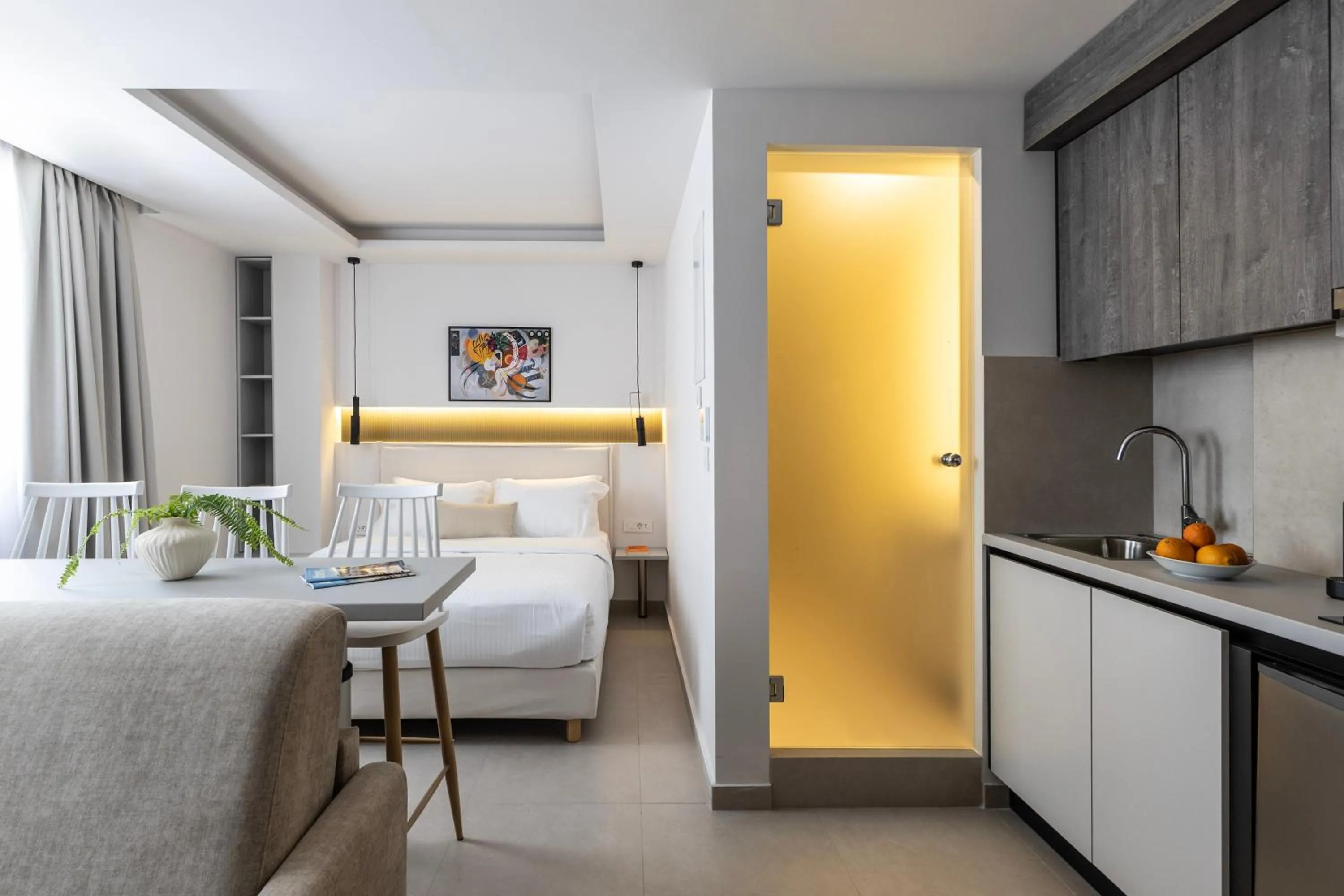 Bed in DOMIOS Suites Athens