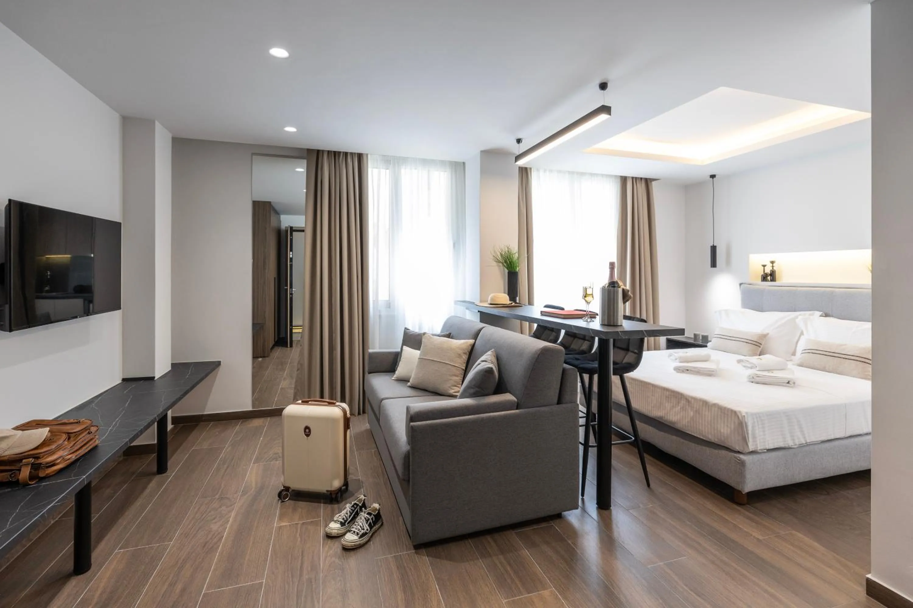 Bed in DOMIOS Suites Athens