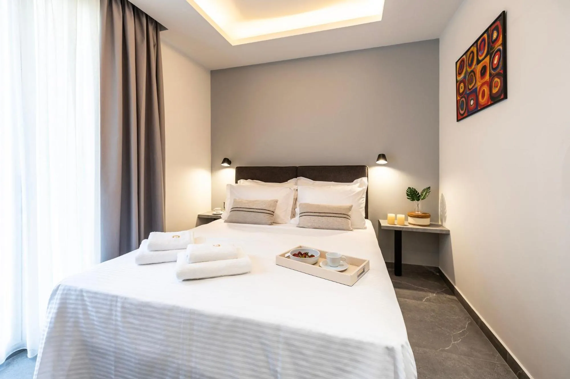 Bed in DOMIOS Suites Athens