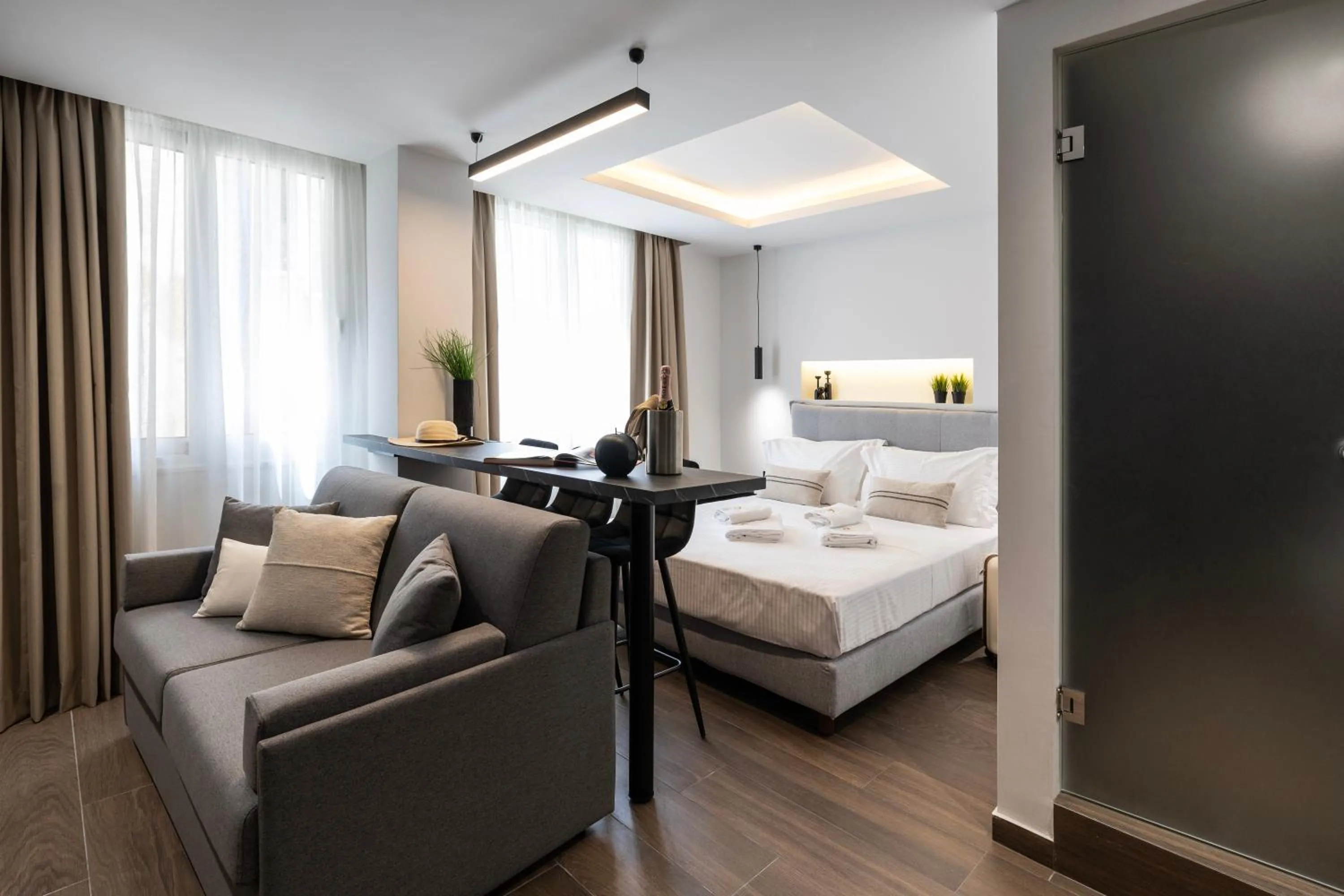 Bed in DOMIOS Suites Athens