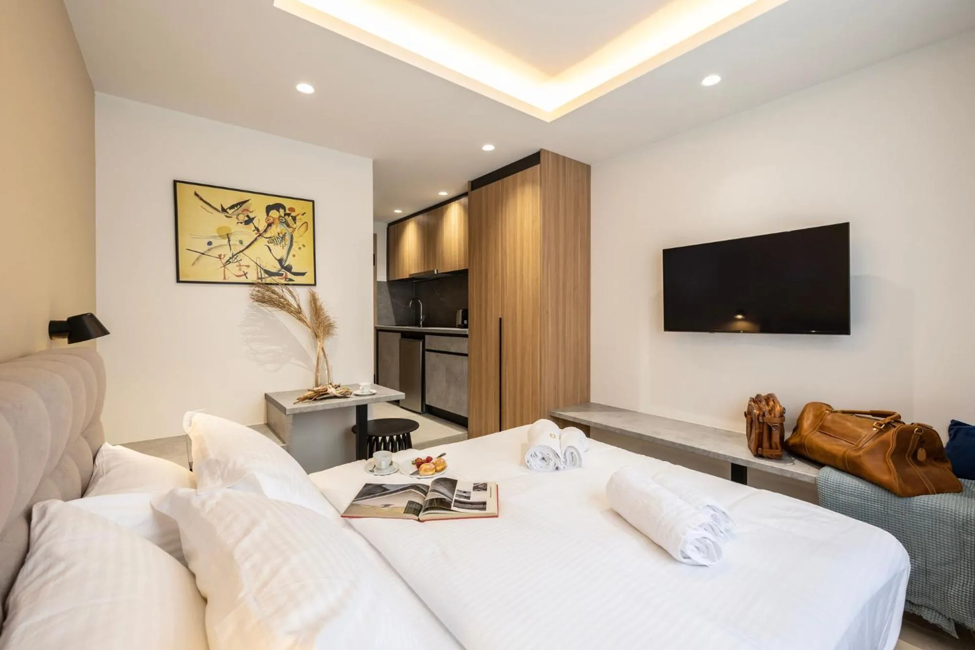 Bed in DOMIOS Suites Athens