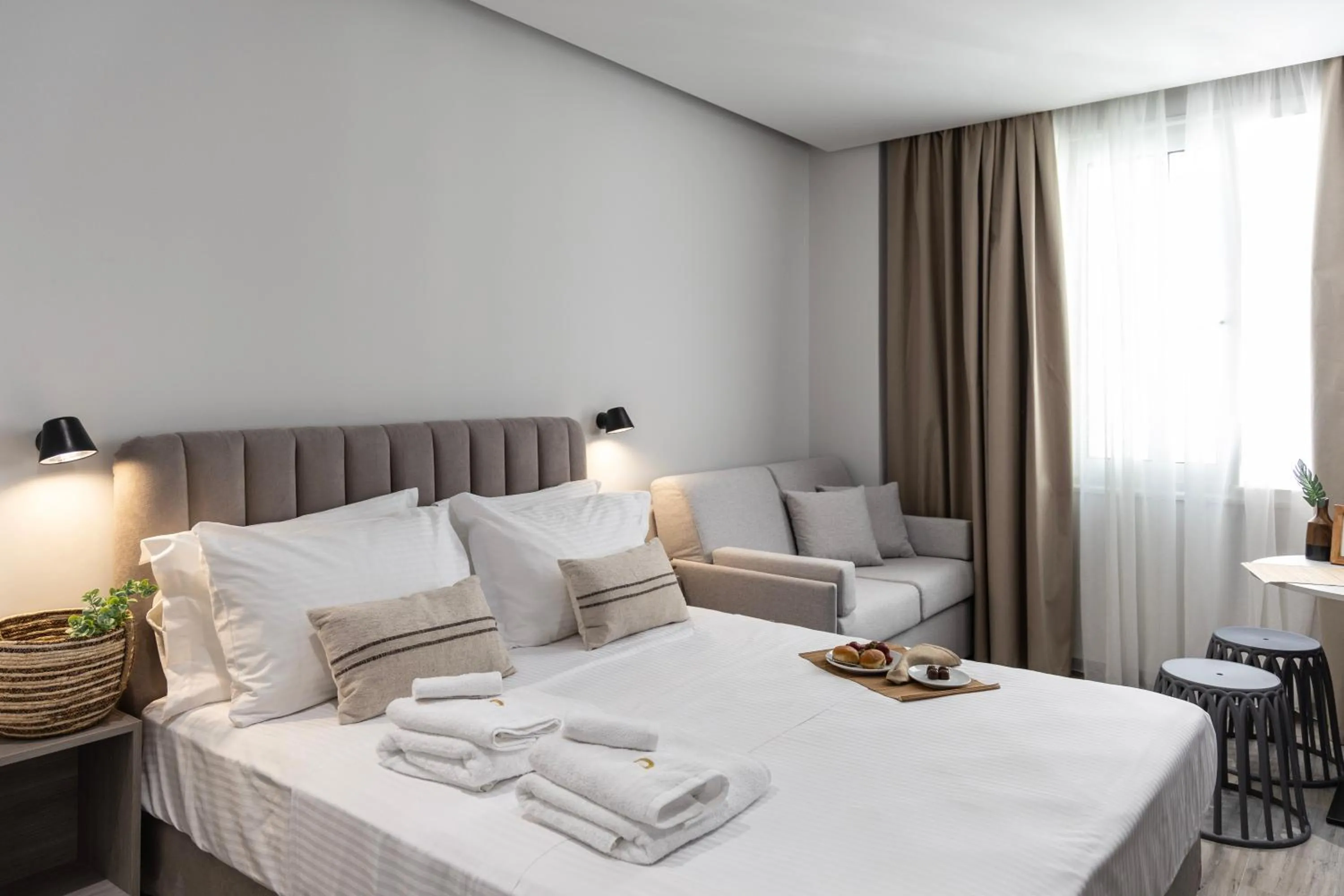 Bed in DOMIOS Suites Athens