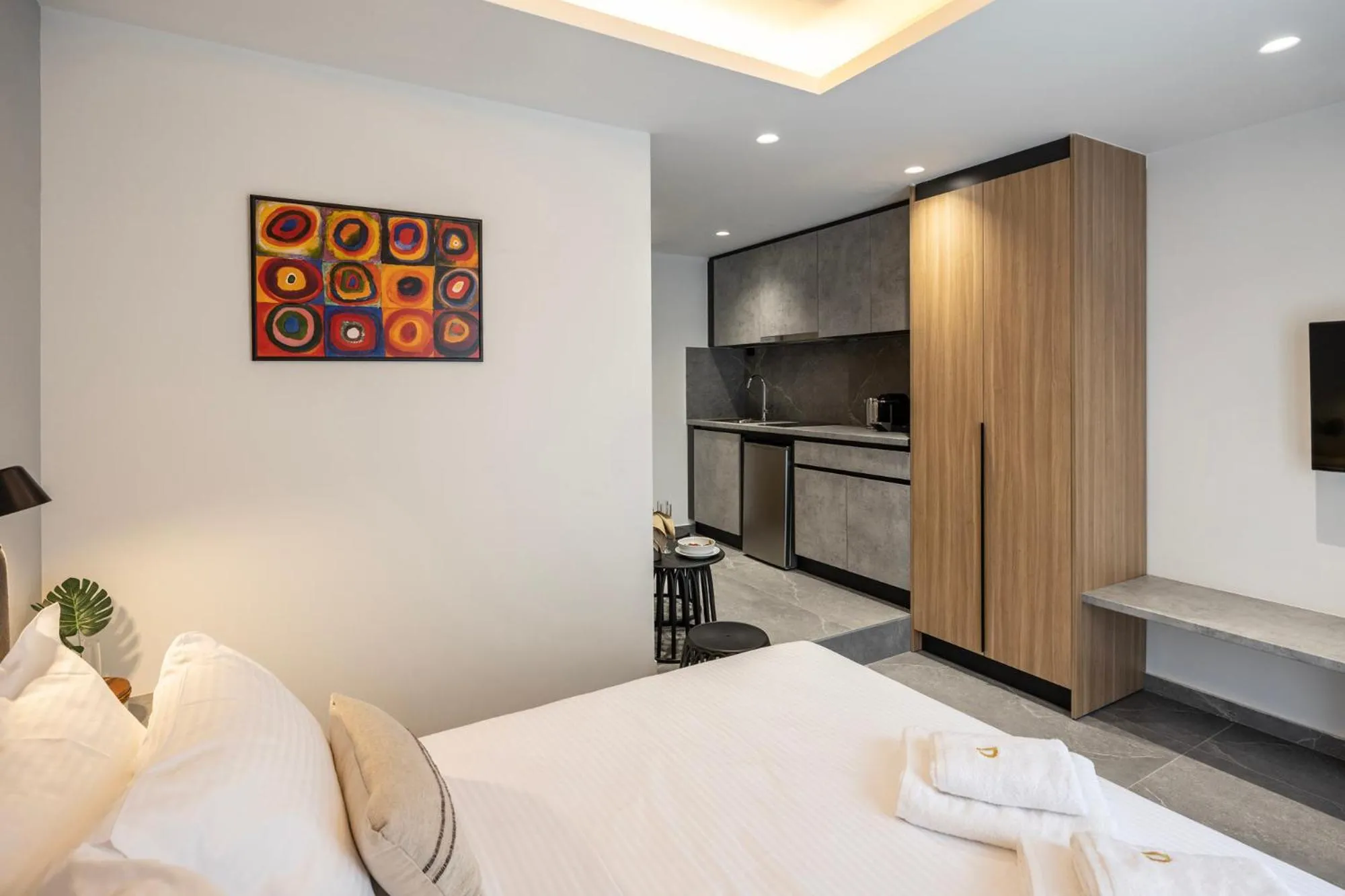 Bed in DOMIOS Suites Athens
