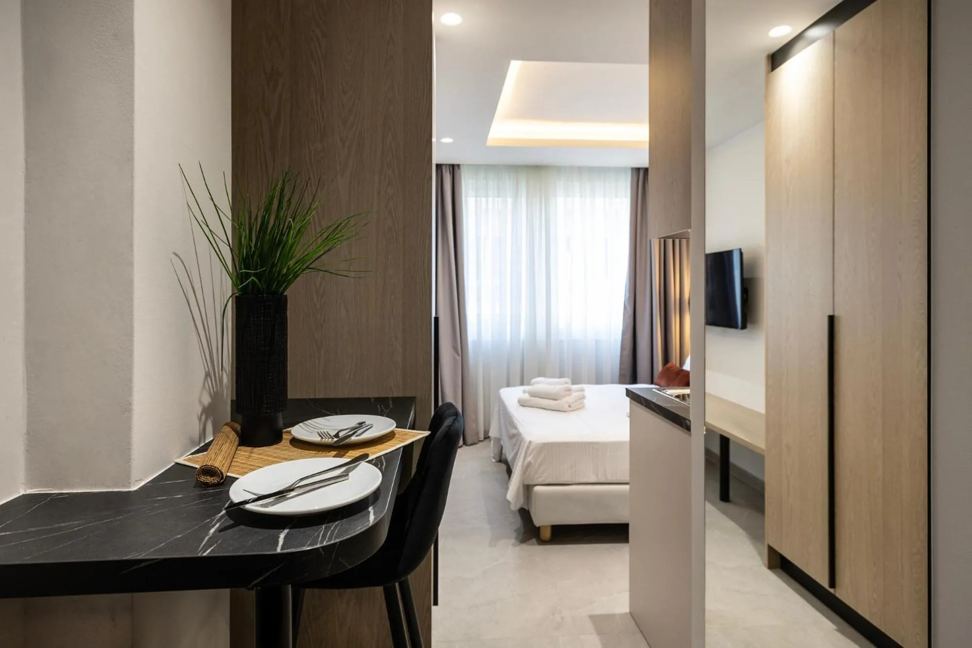Bed in DOMIOS Suites Athens