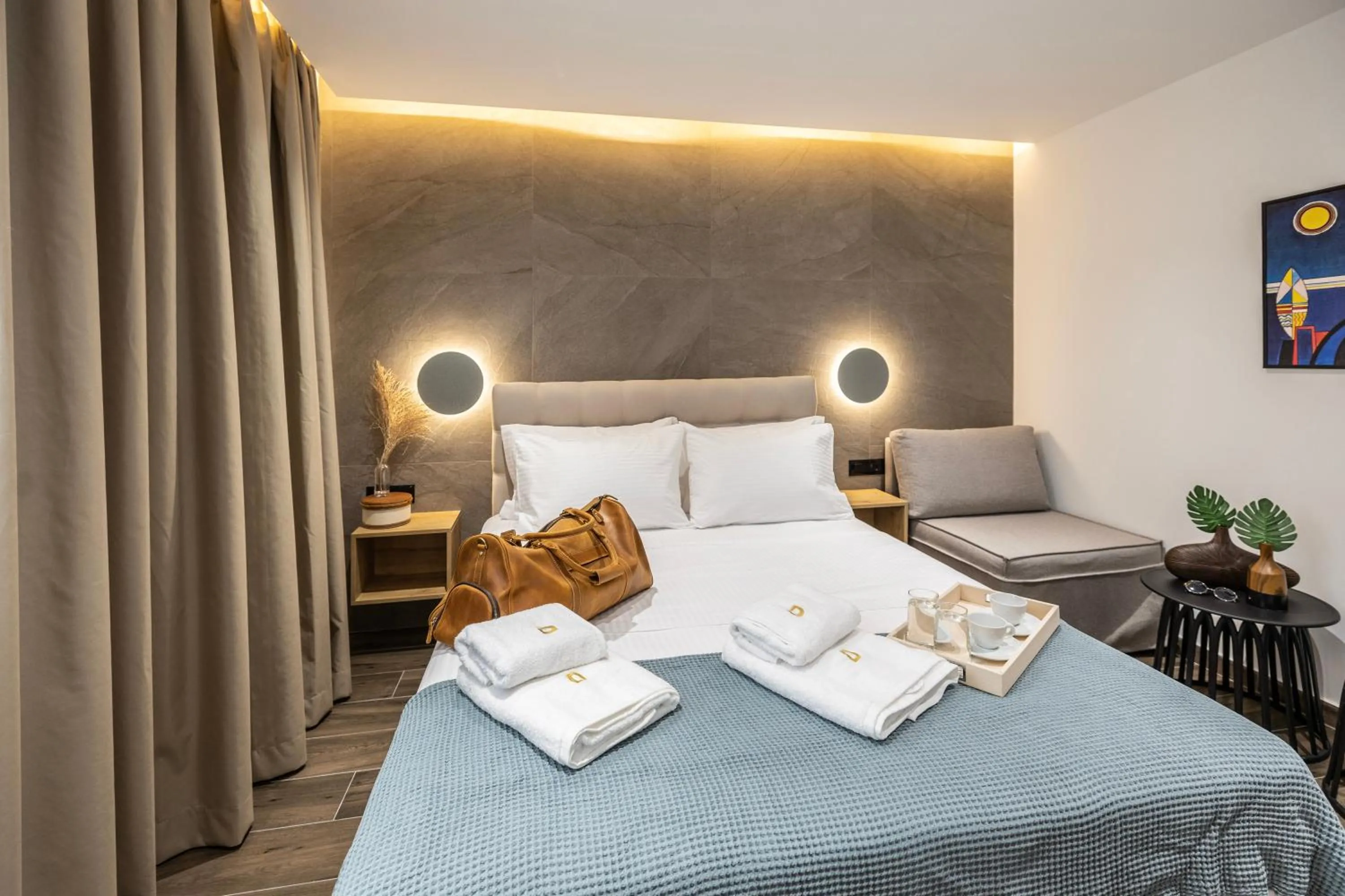 Bed in DOMIOS Suites Athens