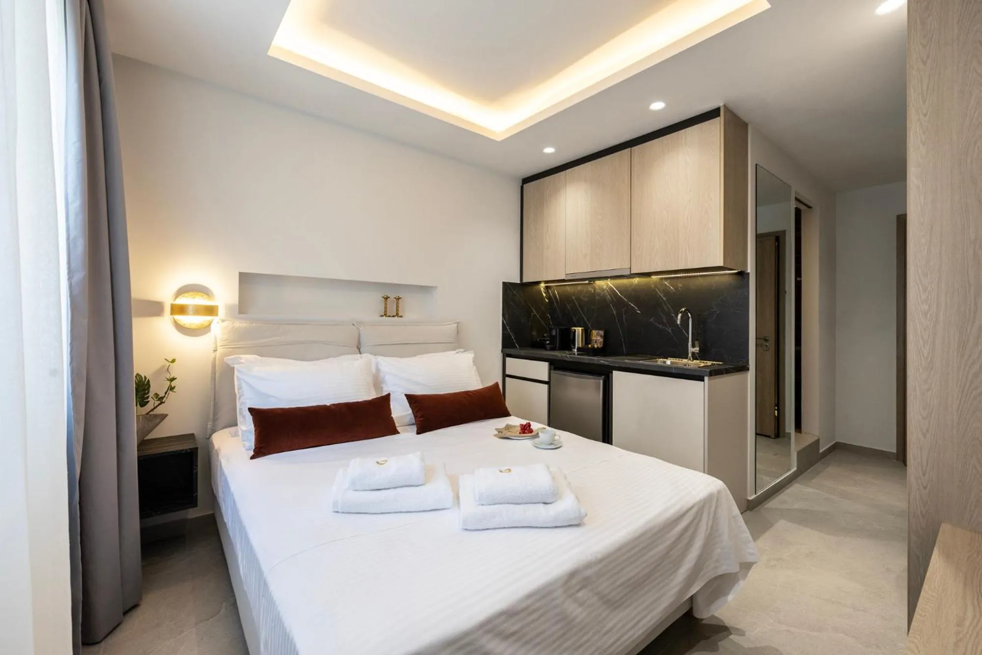 Bed in DOMIOS Suites Athens