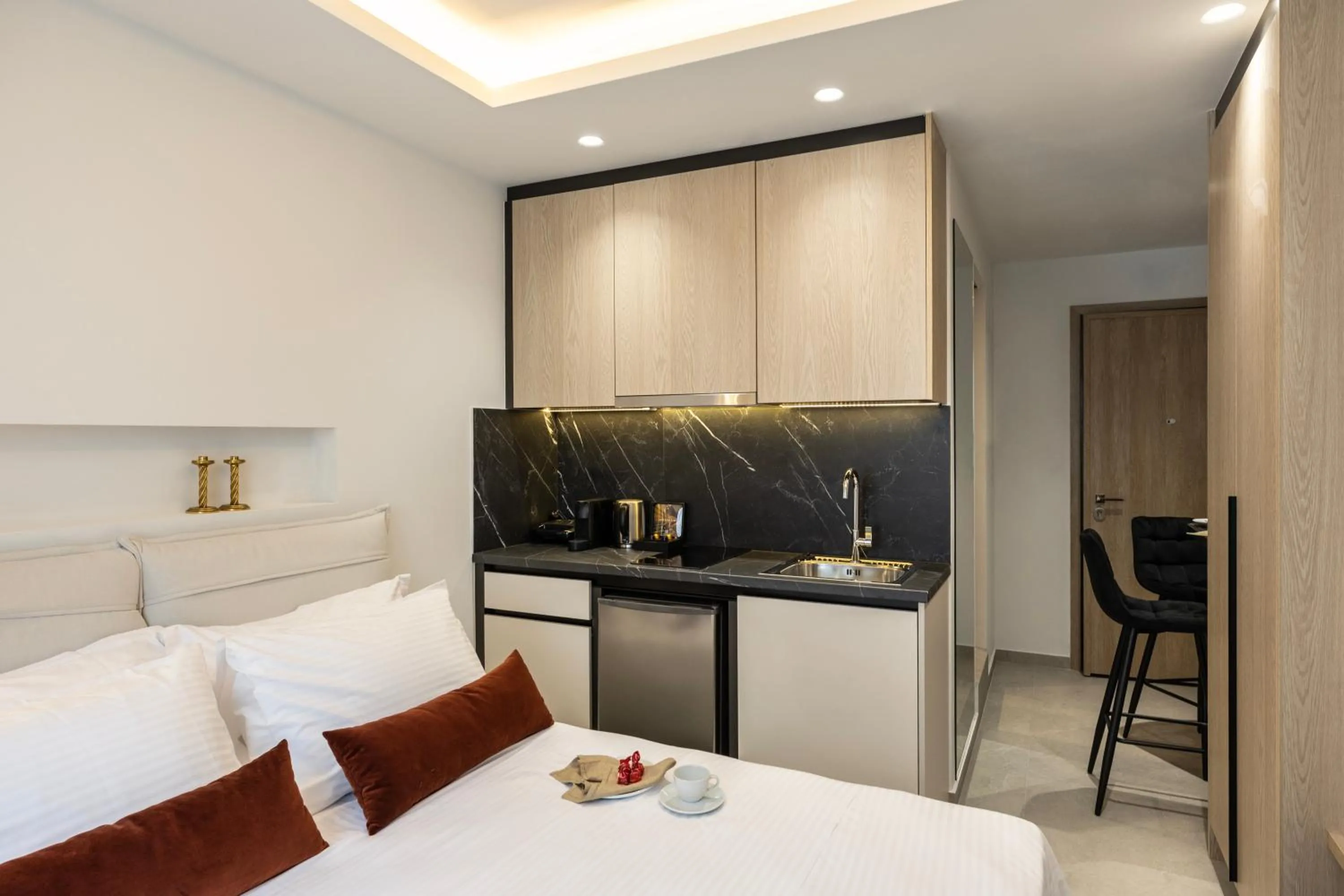 Bed in DOMIOS Suites Athens