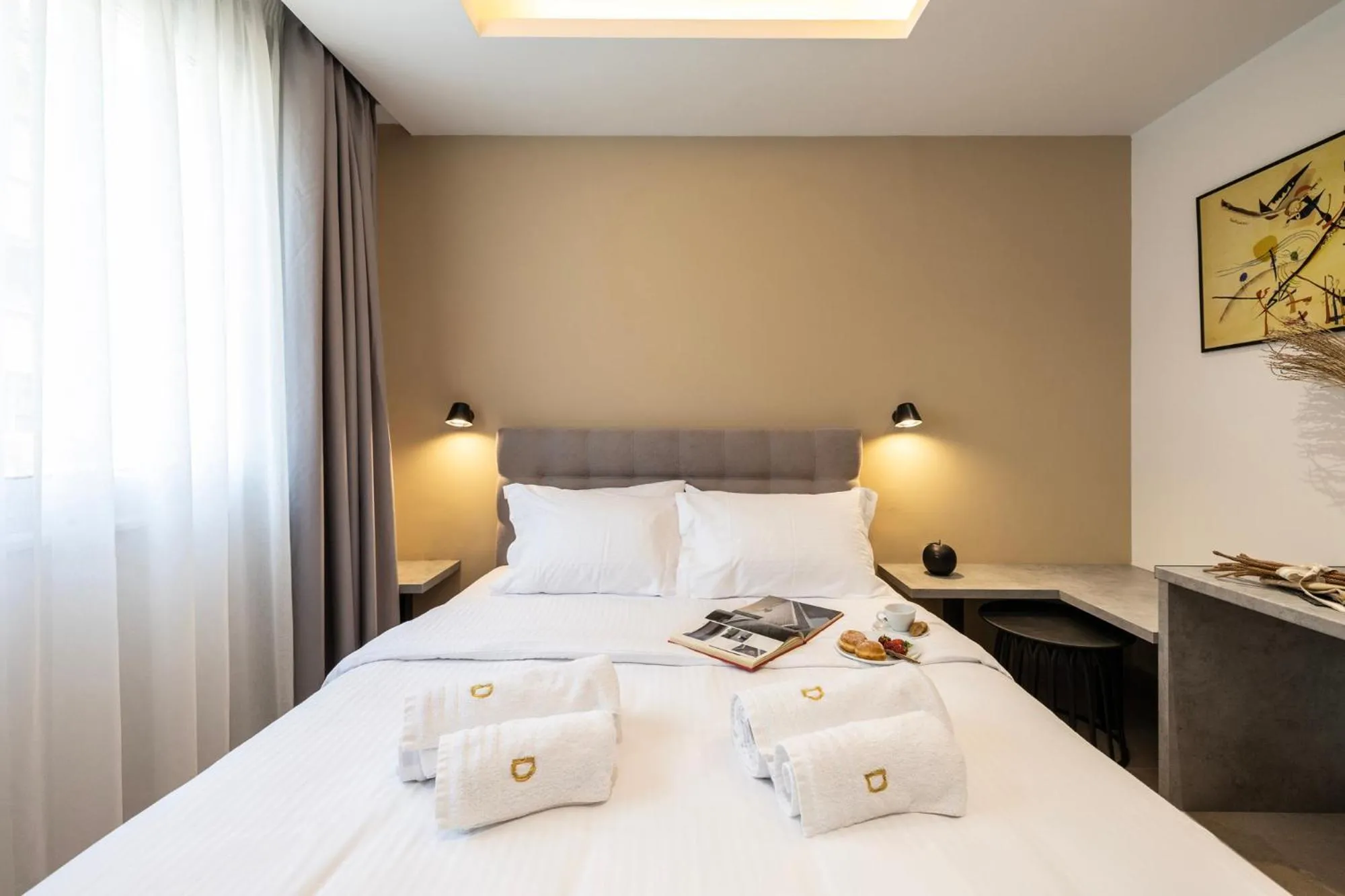 Bed in DOMIOS Suites Athens