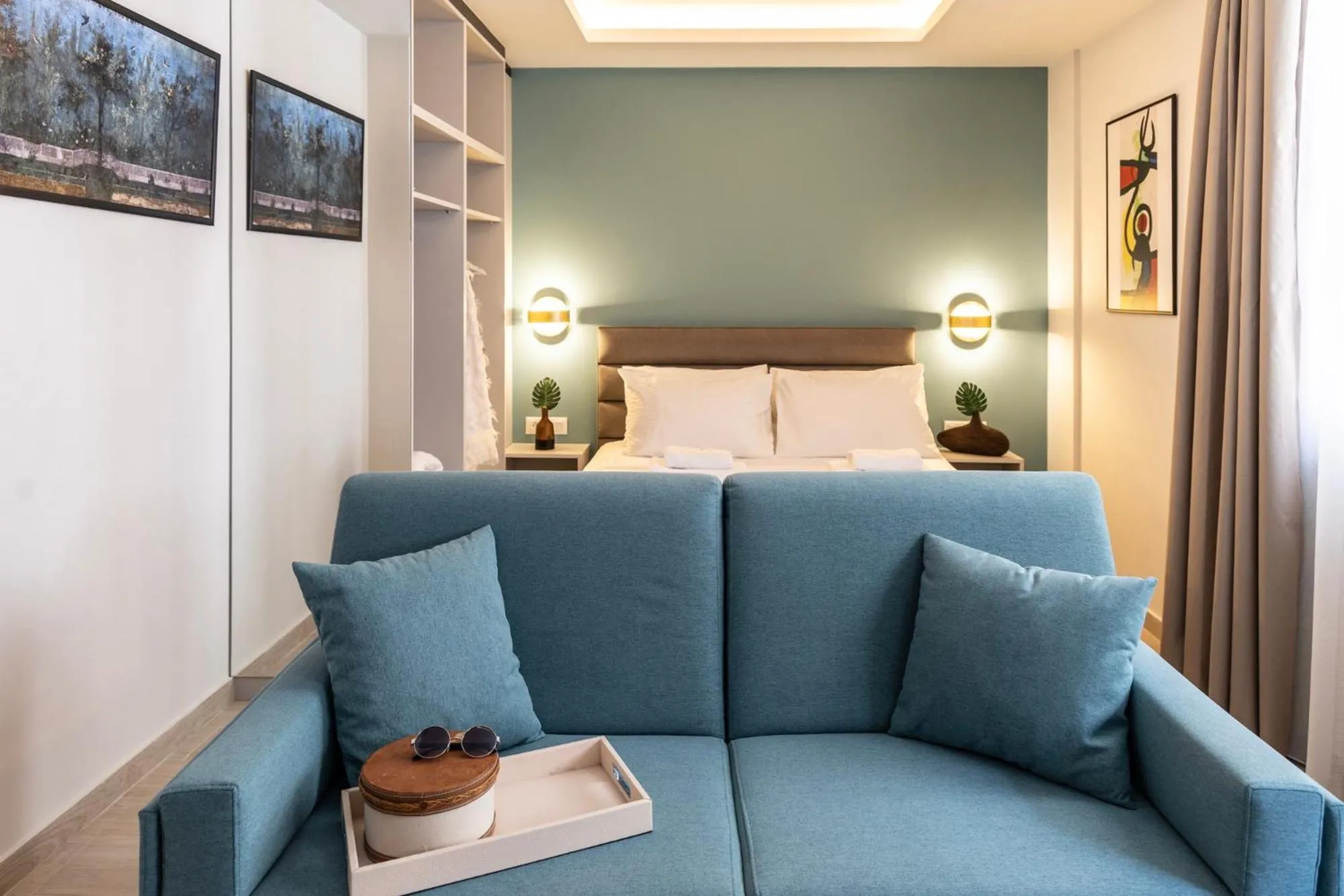 Bed in DOMIOS Suites Athens