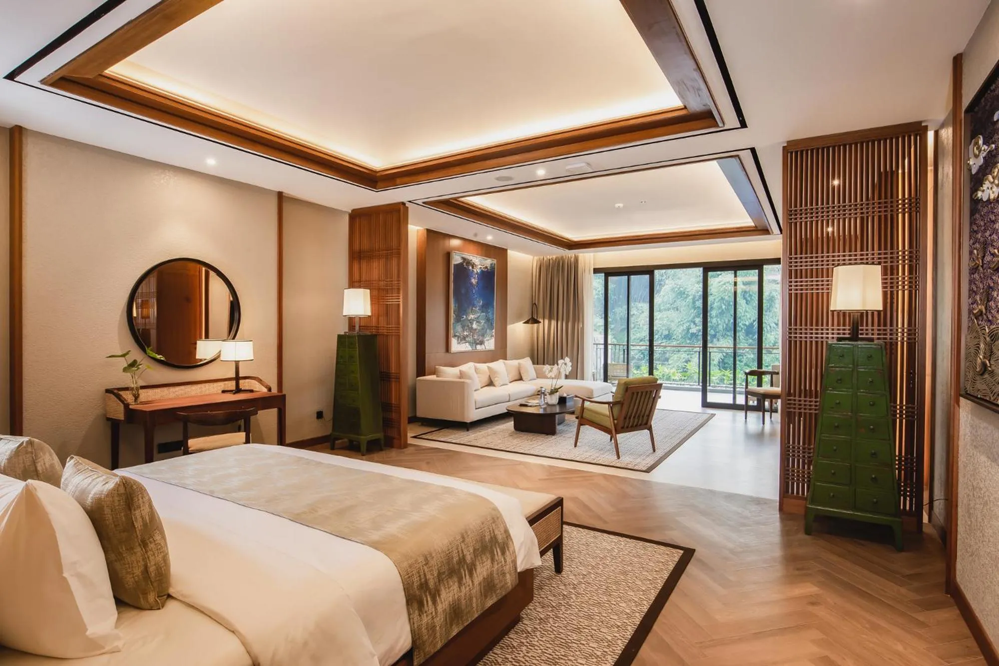 Bed in Plataran Puncak Suites