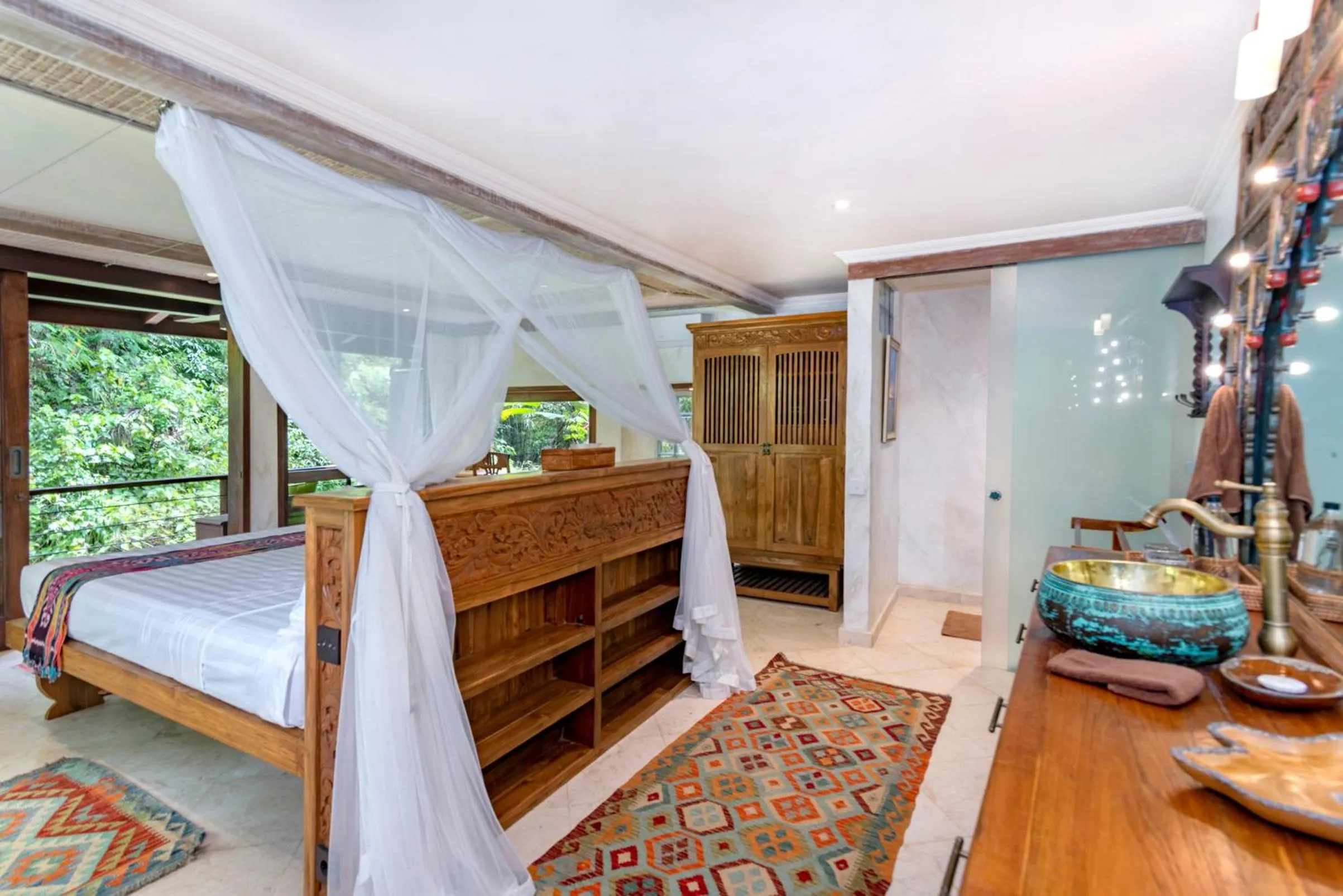 wardrobe, Bed in Lumina Wellness Retreat