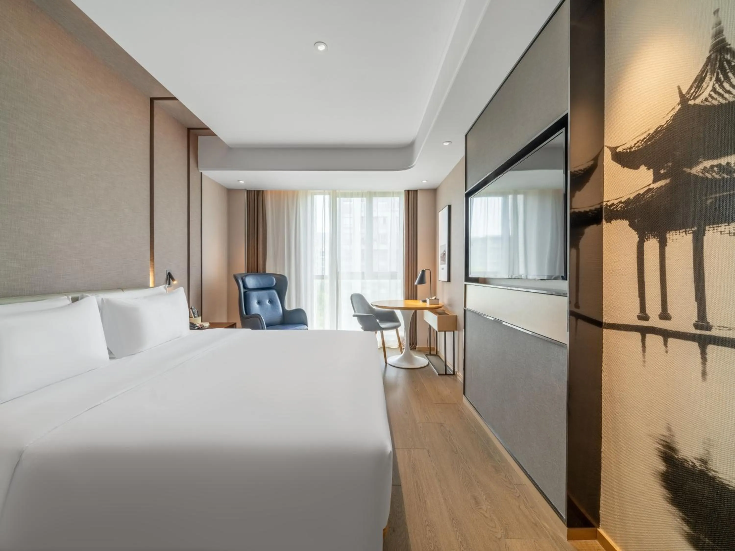 Photo of the whole room, Bed in Atour Hotel Hangzhou Xixi Vally Tianmushan Road