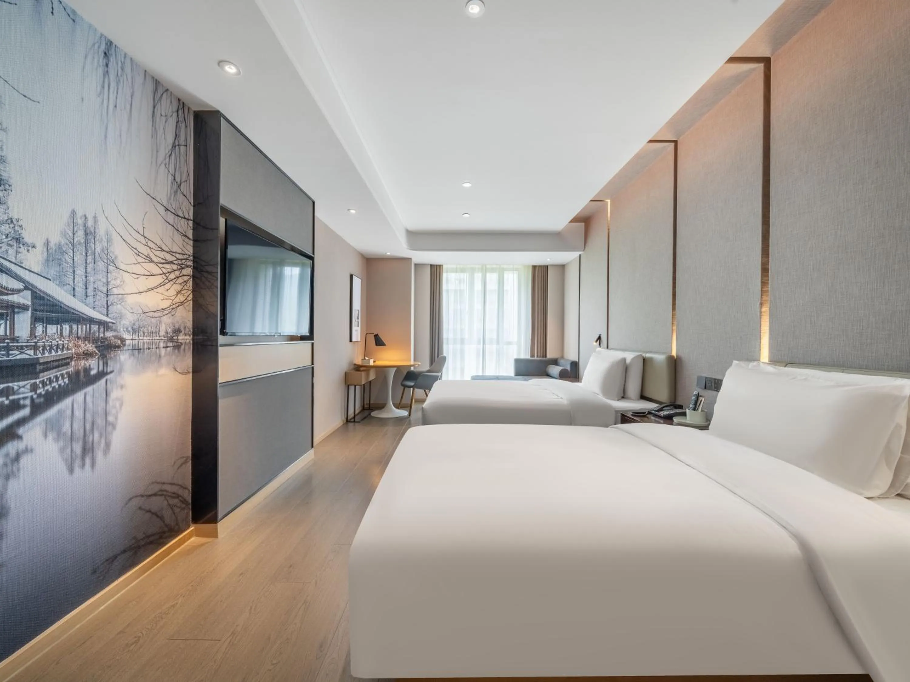 Photo of the whole room, Bed in Atour Hotel Hangzhou Xixi Vally Tianmushan Road