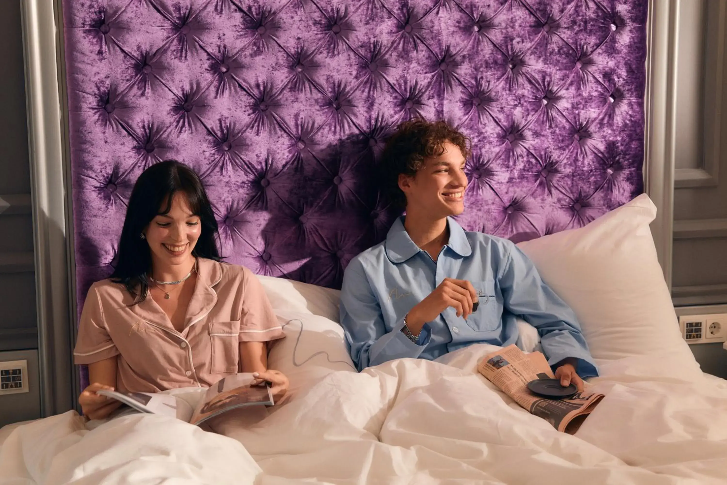 Decorative detail, Bed in Aria Hotel Budapest by Library Hotel Collection Decorative detail, Bed in Aria Hotel Budapest by Library Hotel Collection