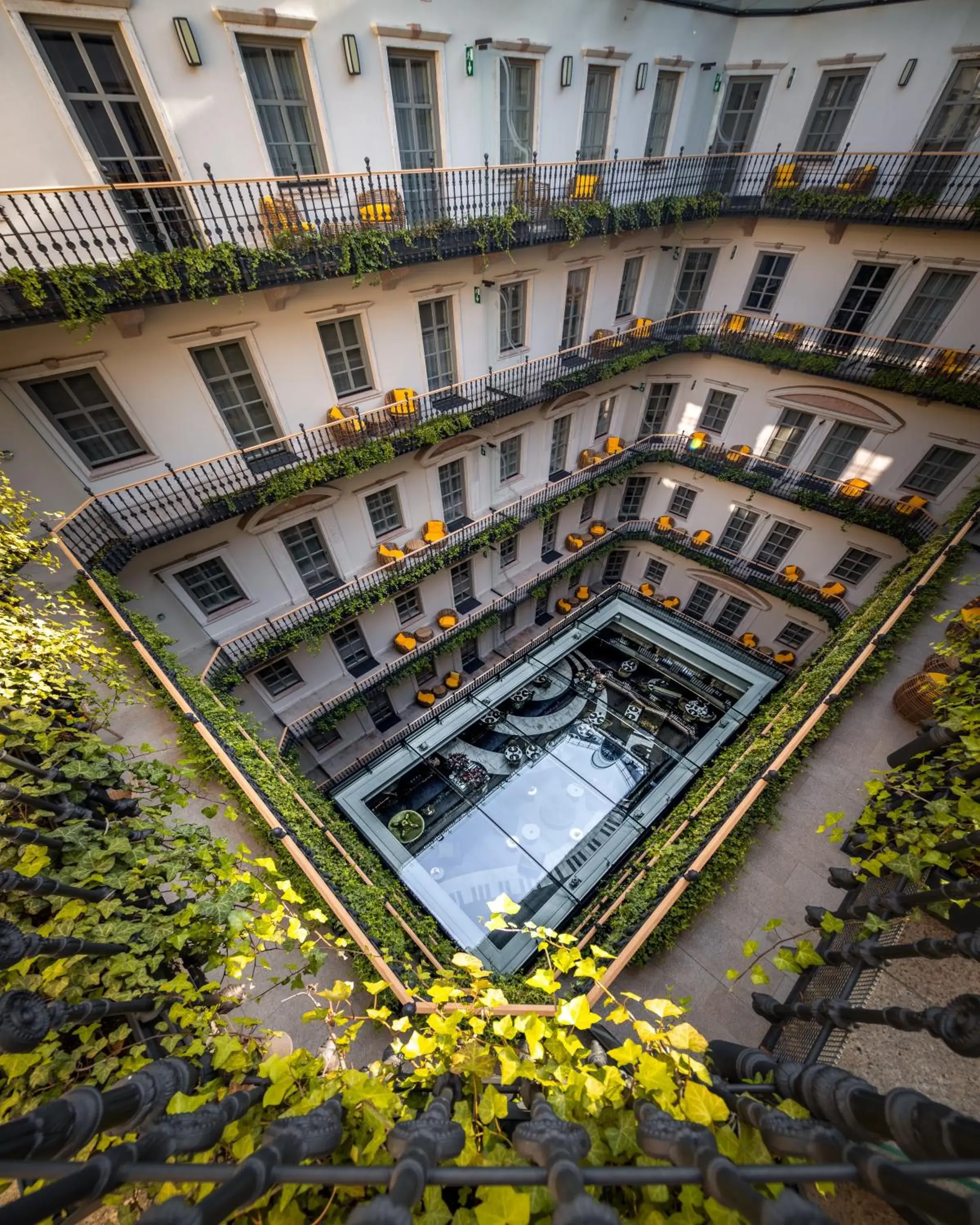 Inner courtyard view in Aria Hotel Budapest by Library Hotel Collection Inner courtyard view in Aria Hotel Budapest by Library Hotel Collection