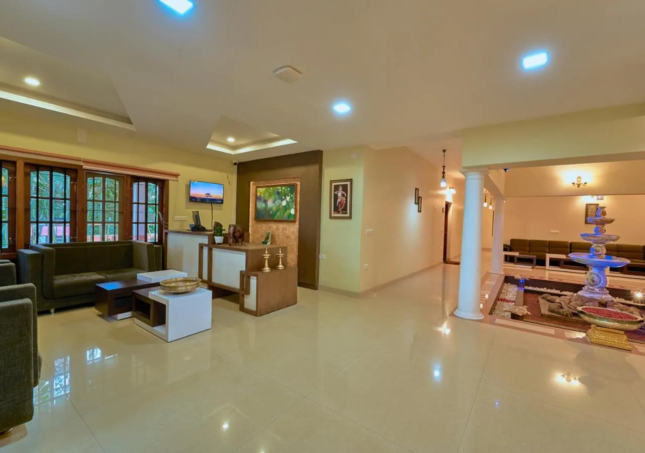 Lobby or reception in Ushasree Wayanad Premium Pool Resort by VOYE HOMES