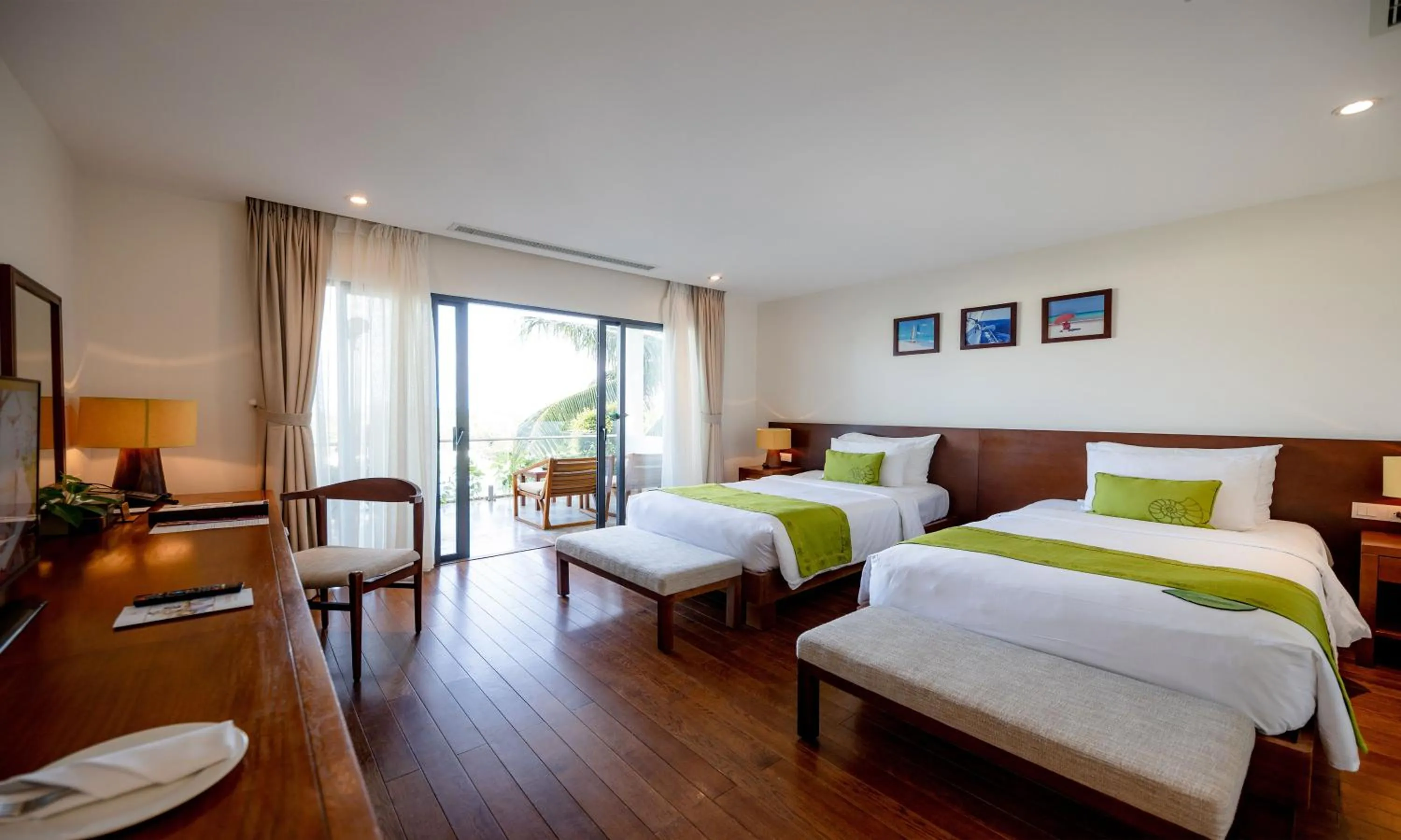 Bed in Cam Ranh Riviera Beach Resort & Spa