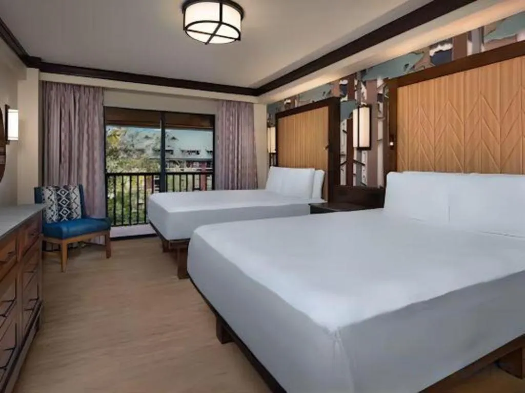 Bed in Disney's Wilderness Lodge