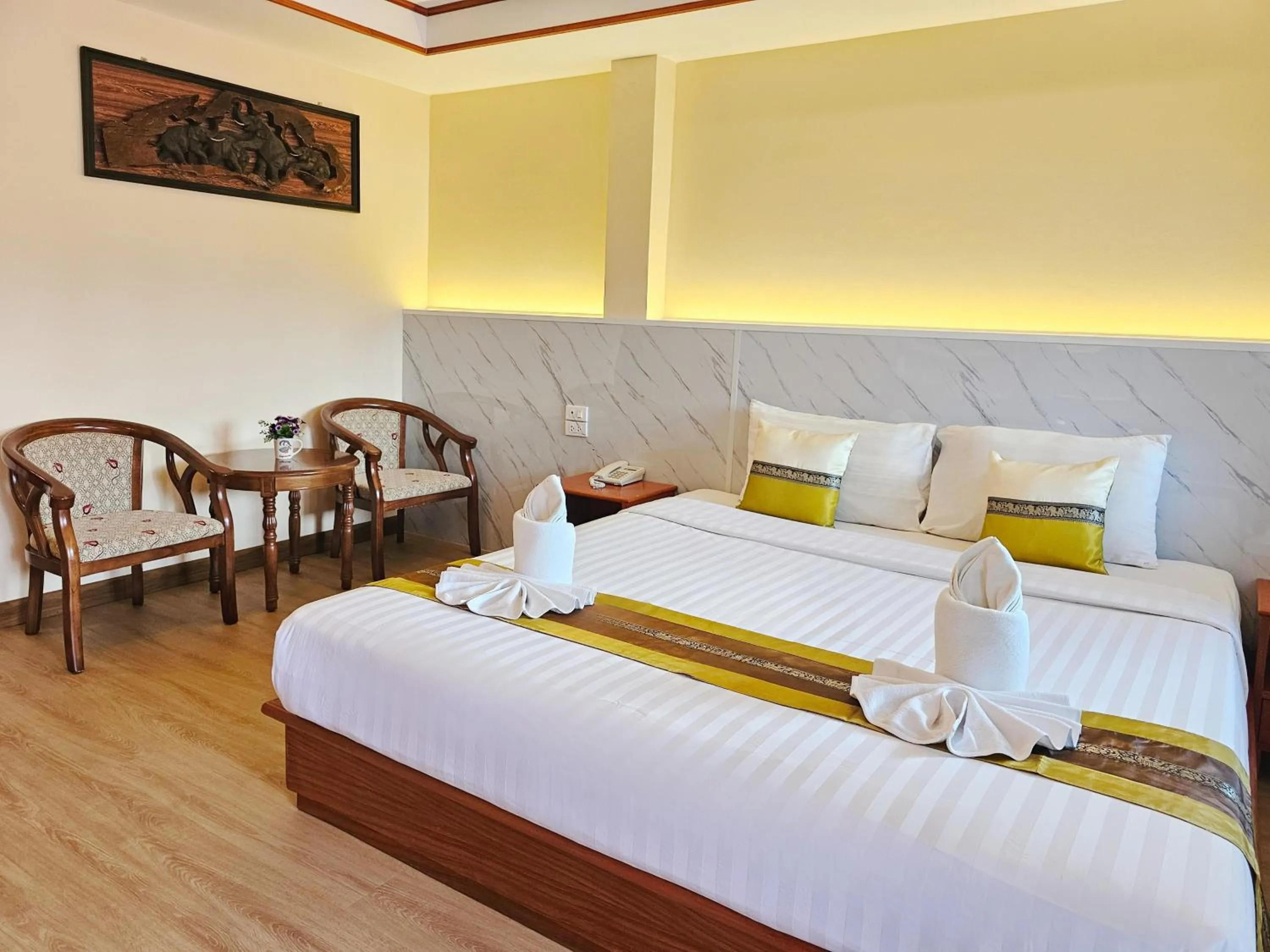 Bed in Phaithong Sotel Resort