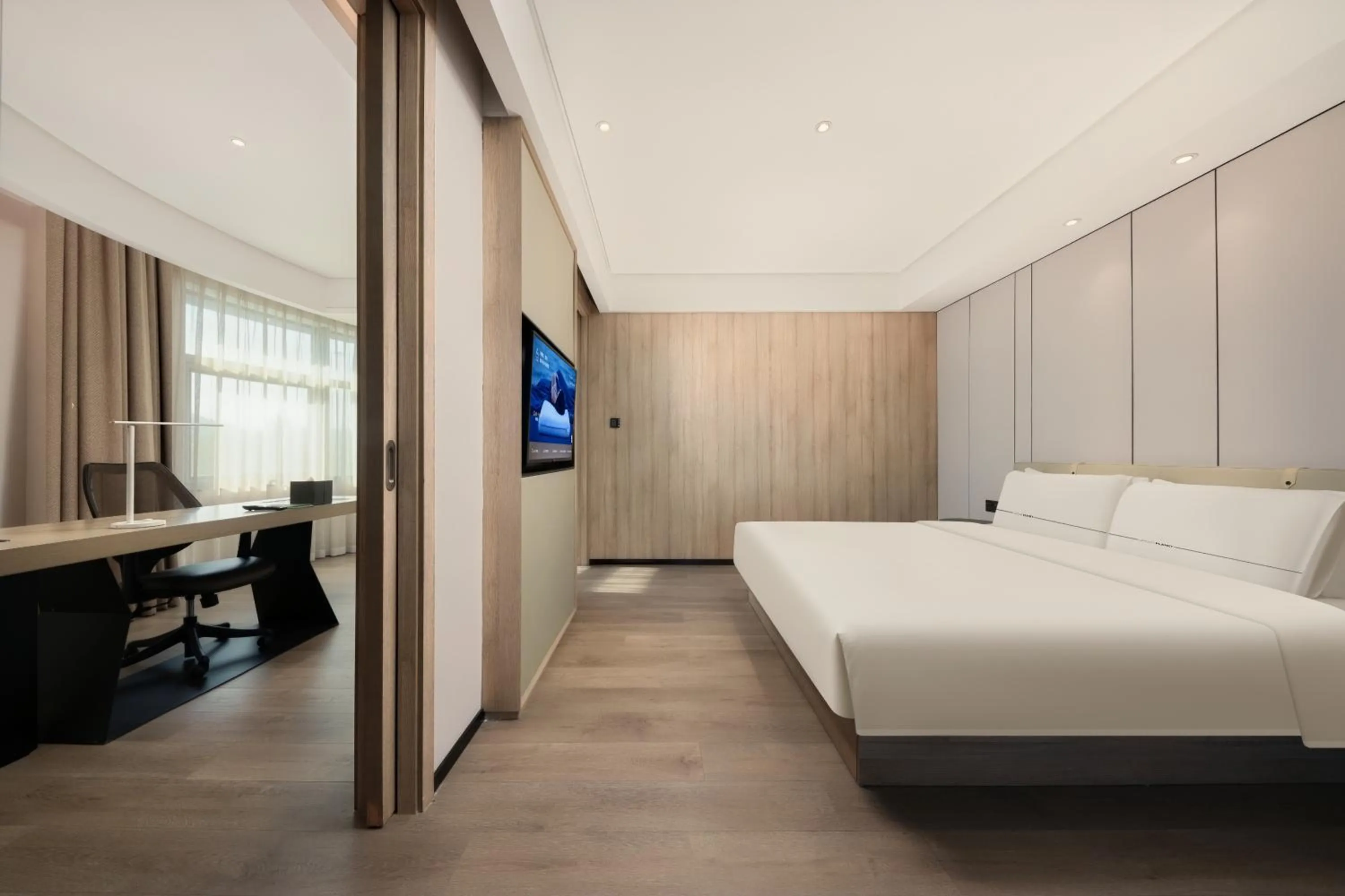 Bed in Atour Hotel Hangzhou Qianjiang New Town Qianjiang Road